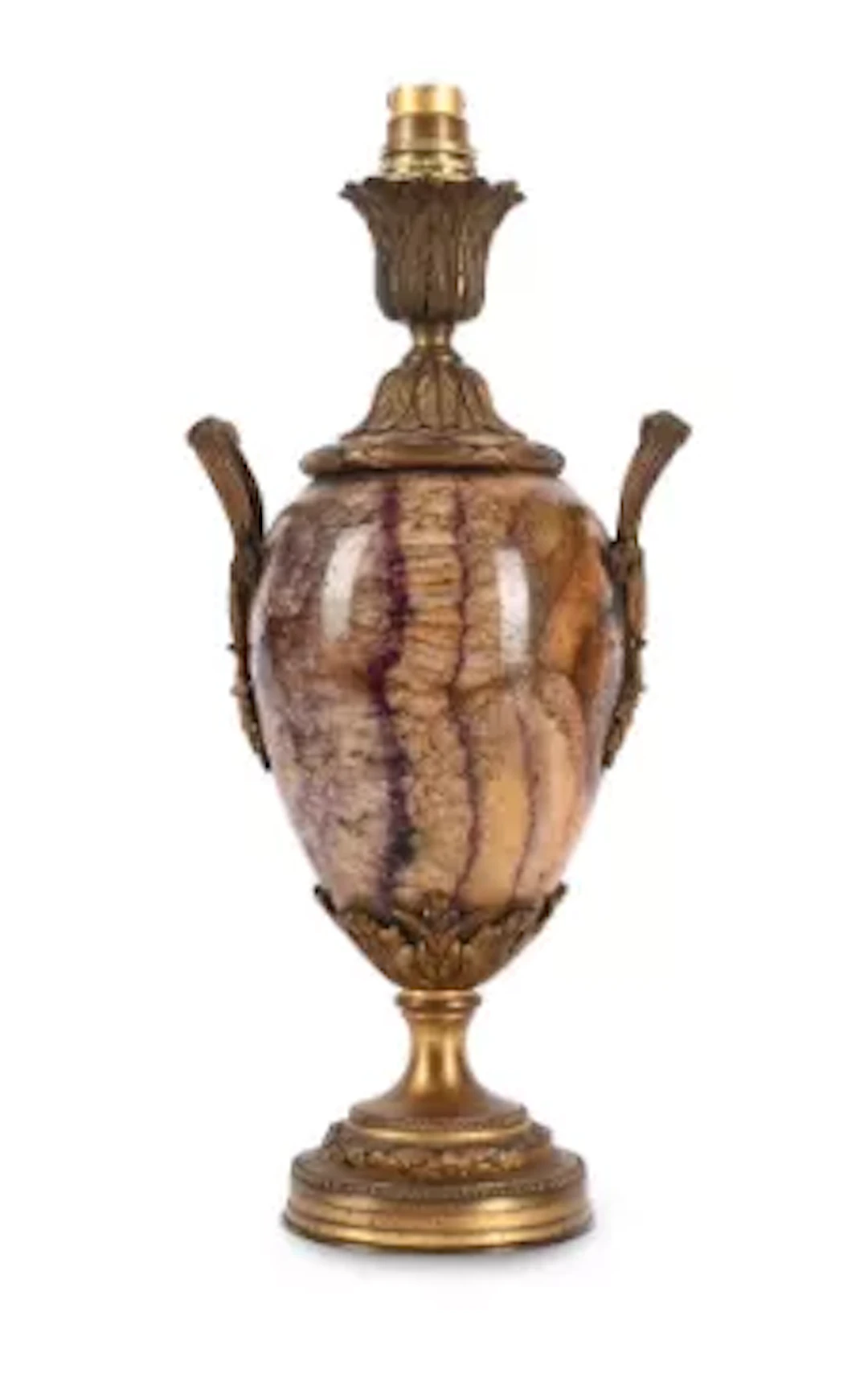A GILT BRONZE MOUNTED BLUE JOHN OVOID VASE, PROBABLY FRENCH, 19TH CENTURY