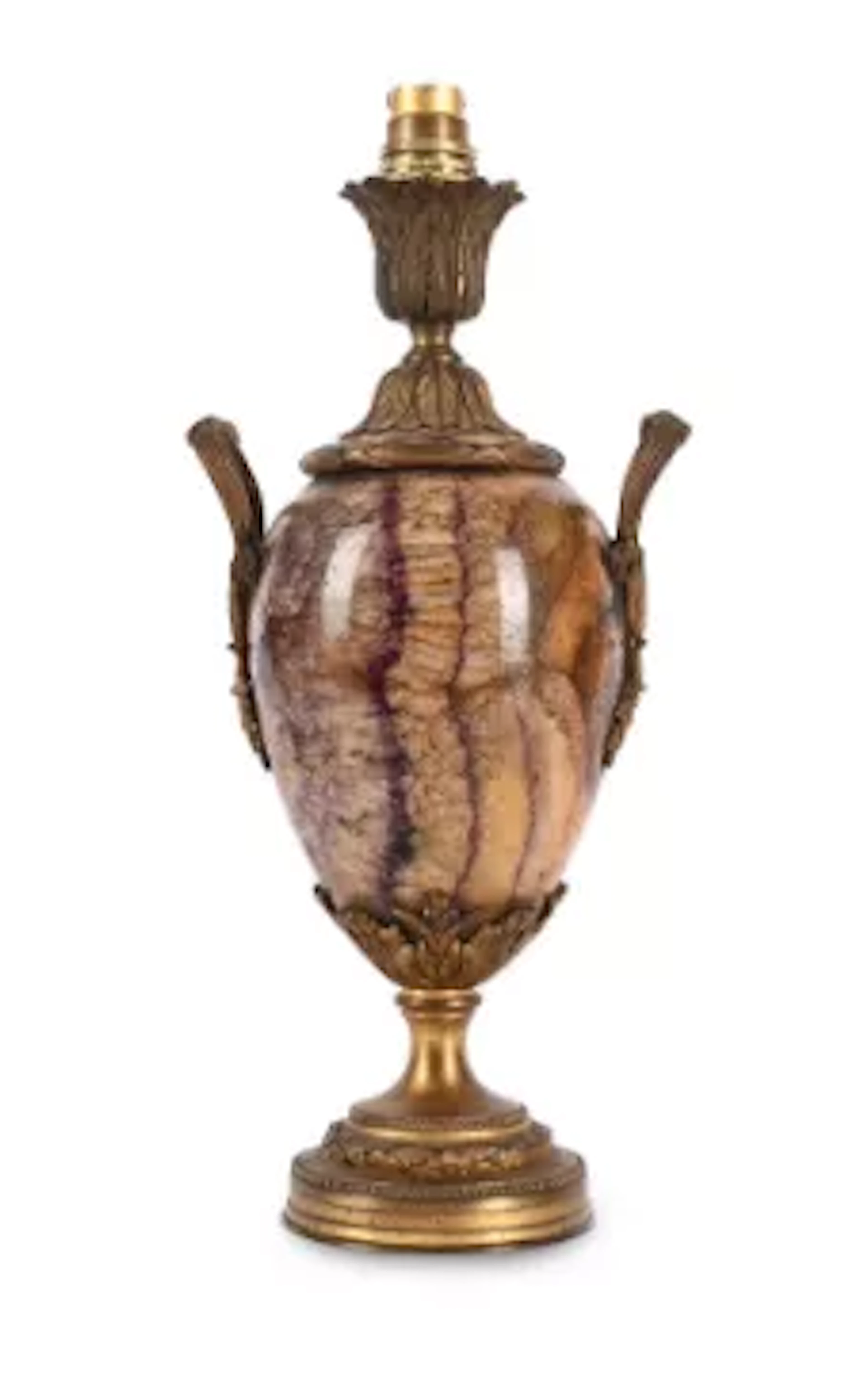 A GILT BRONZE MOUNTED BLUE JOHN OVOID VASE, PROBABLY FRENCH, 19TH CENTURY