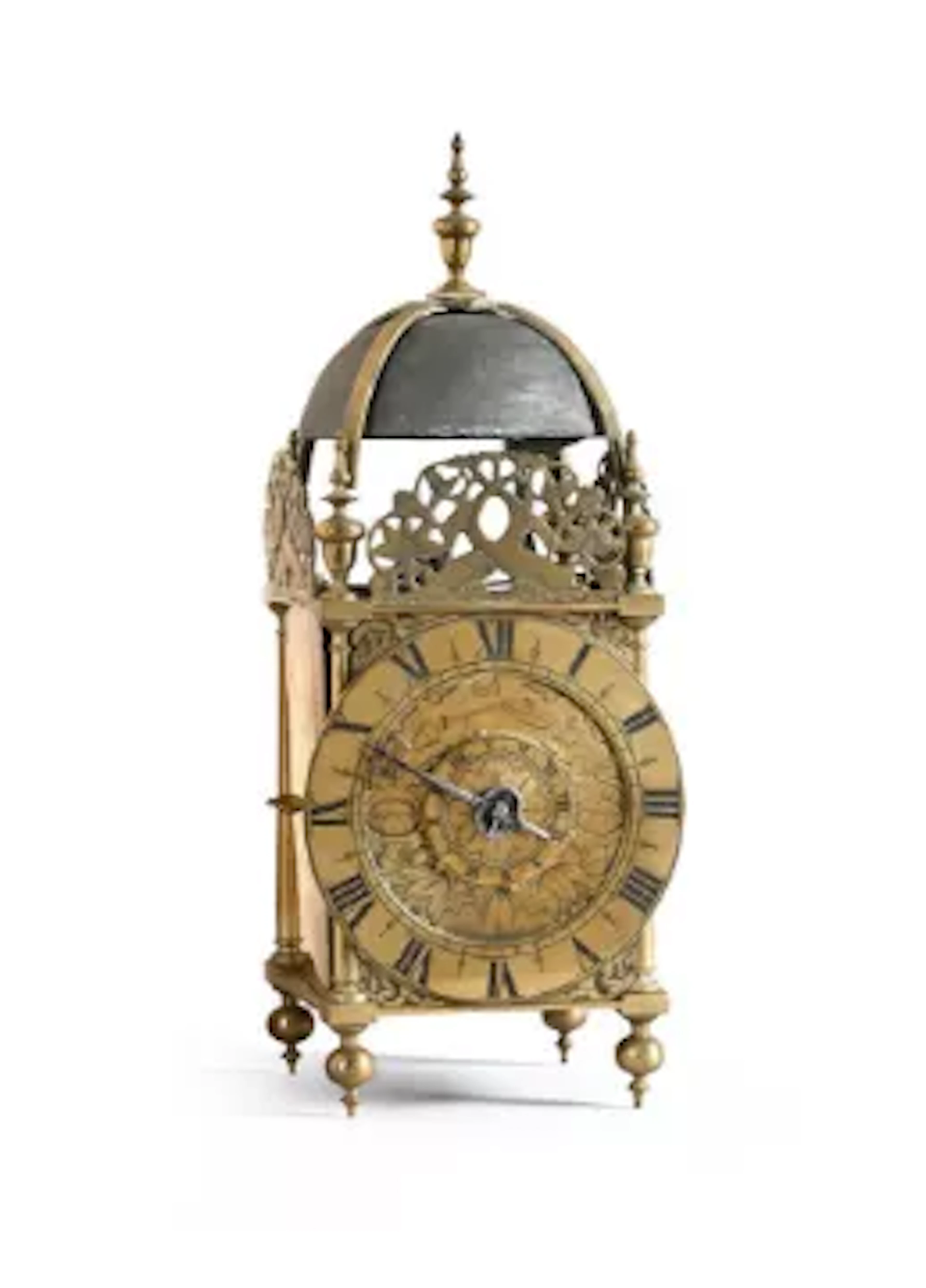 A FINE COMMONWEALTH PERIOD OR EARLY CHARLES II LANTERN CLOCK