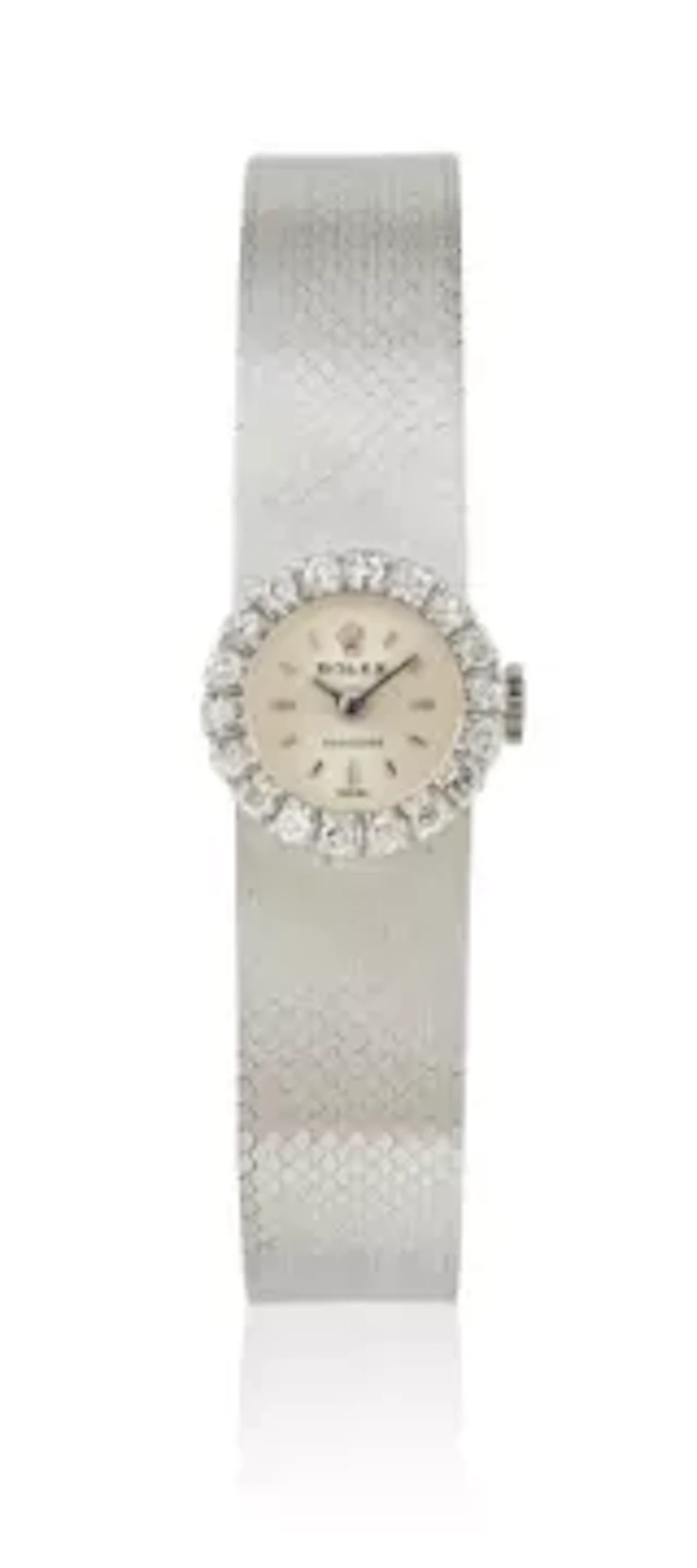 ROLEX, PRECISION, REF. 2179, A LADY'S WHITE GOLD AND DIAMOND BRACELET WATCH