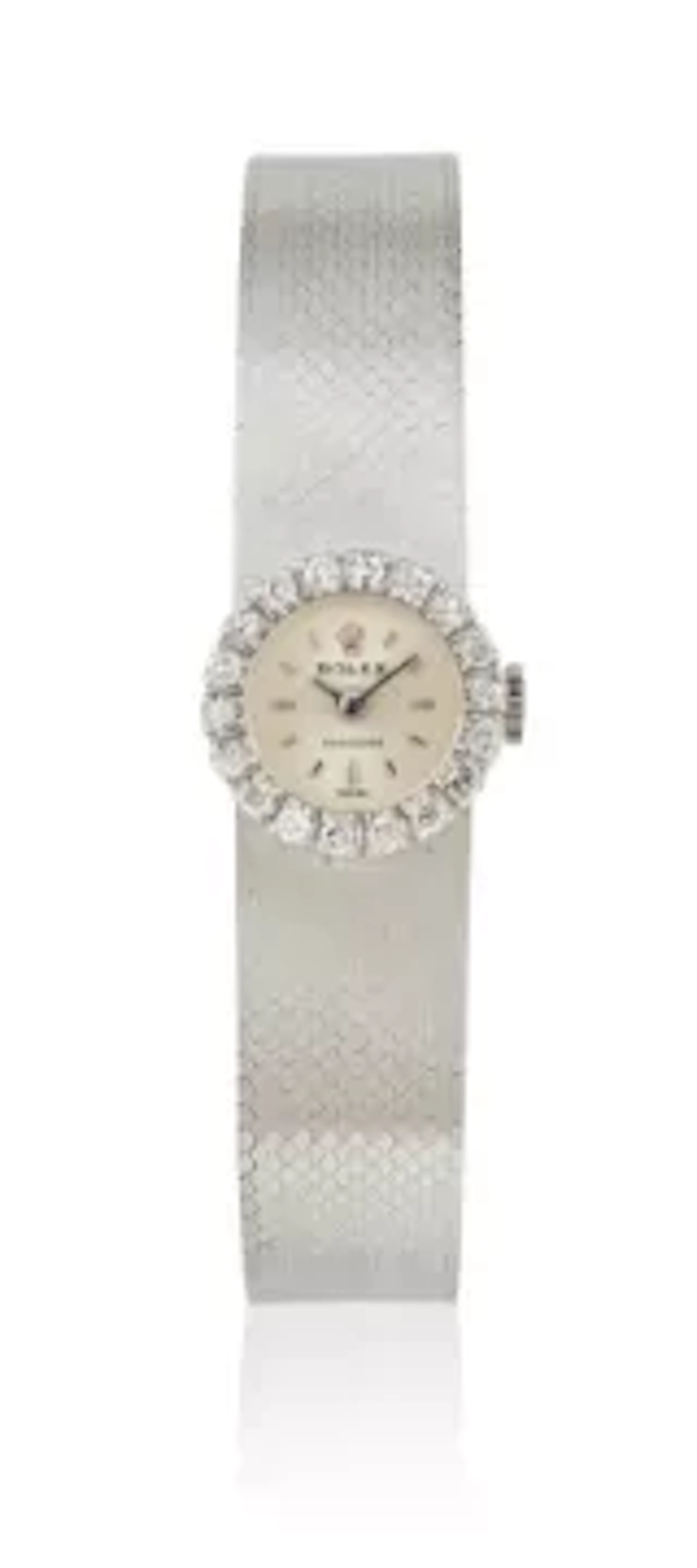 ROLEX, PRECISION, REF. 2179, A LADY'S WHITE GOLD AND DIAMOND BRACELET WATCH