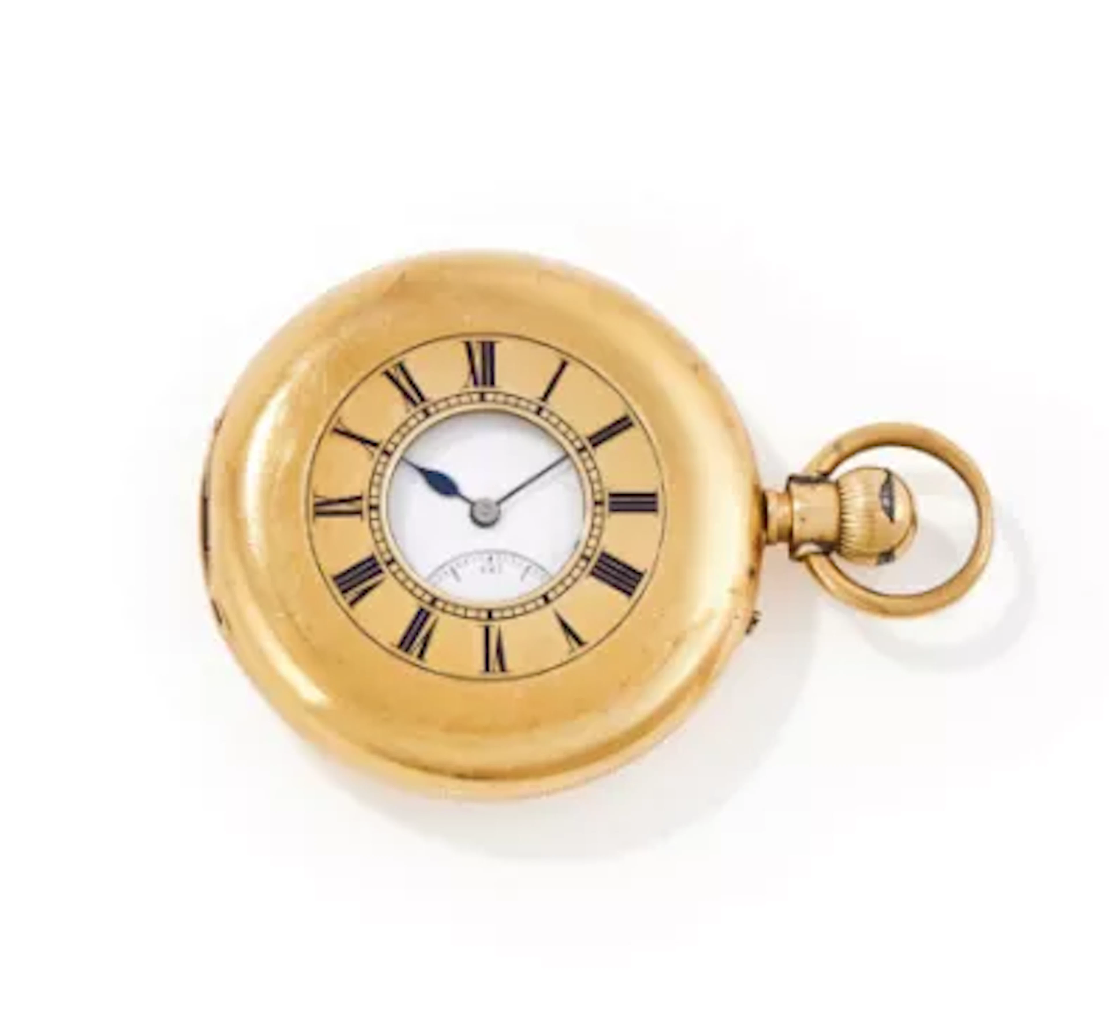 CHARLES MULLER, LONDON, AN 18 CARAT GOLD KEYLESS WIND HALF HUNTER POCKET WATCH