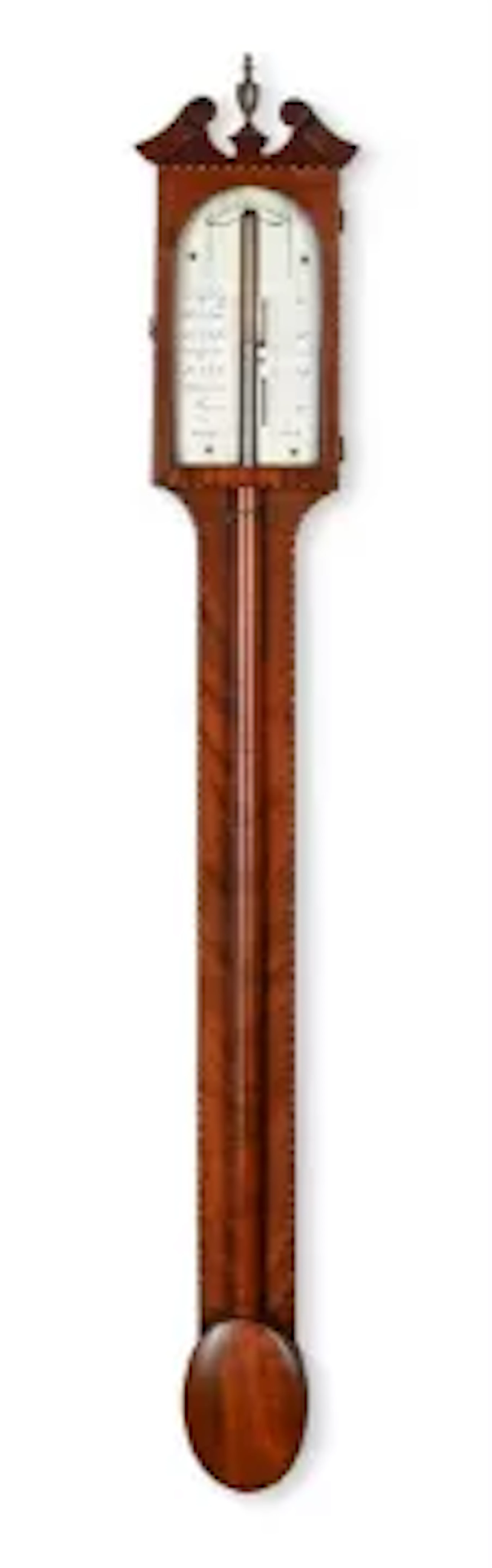 A RARE GEORGE III SCOTTISH CHEVRON-EDGED MAHOGANY MERCURY STICK BAROMETER