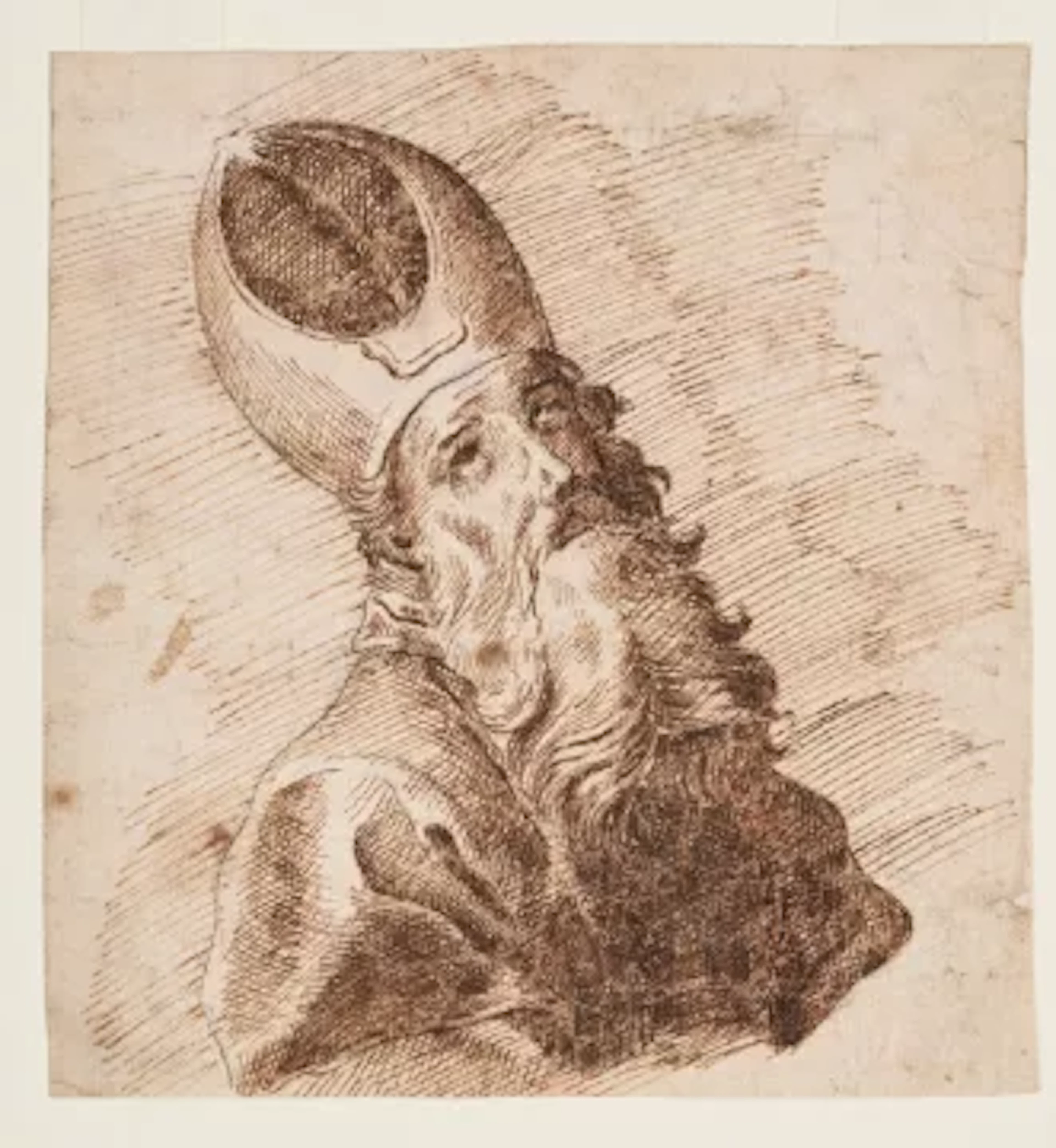 FOLLOWER OF BARTOLOMEO PASSAROTTI, HEAD OF A HIGH PRIEST (RECTO);