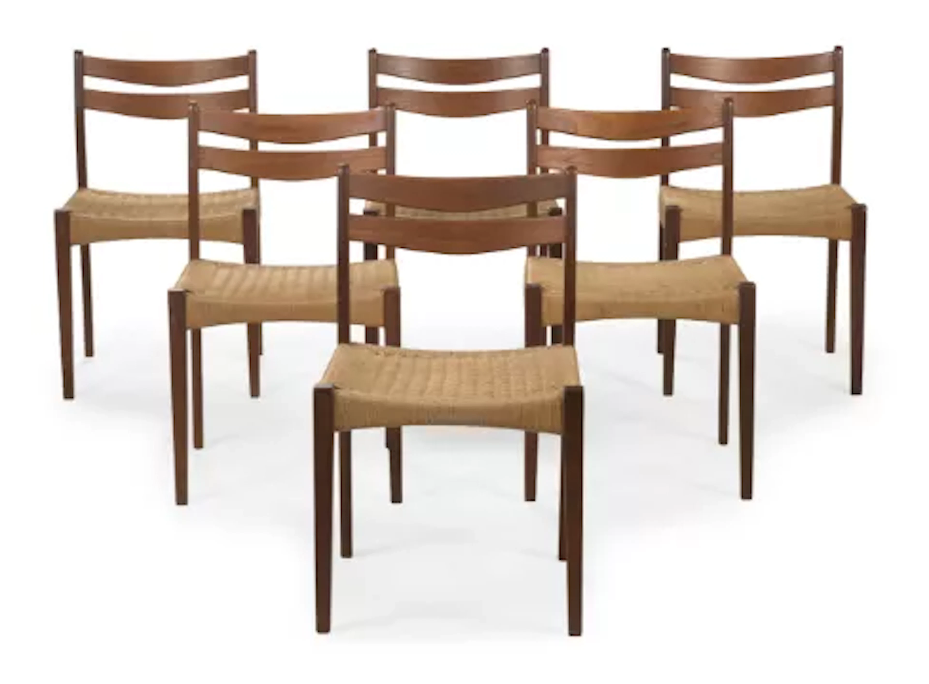 ARNE HOVMAND-OLSEN (DANISH, 1919-1989), ATTRIBUTED, SIX DINING CHAIRS