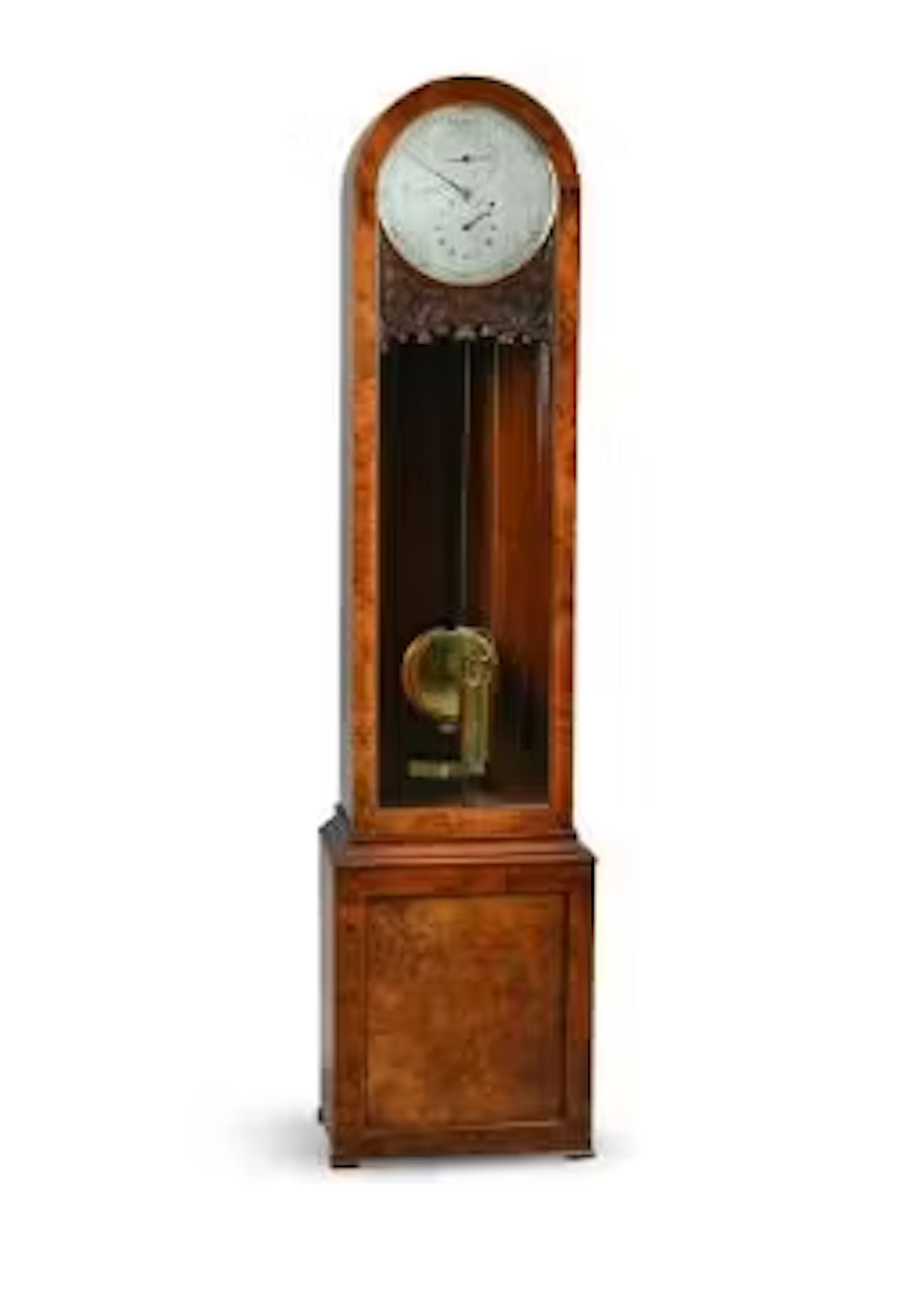 A VICTORIAN FIGURED WALNUT EIGHT-DAY LONGCASE REGULATOR