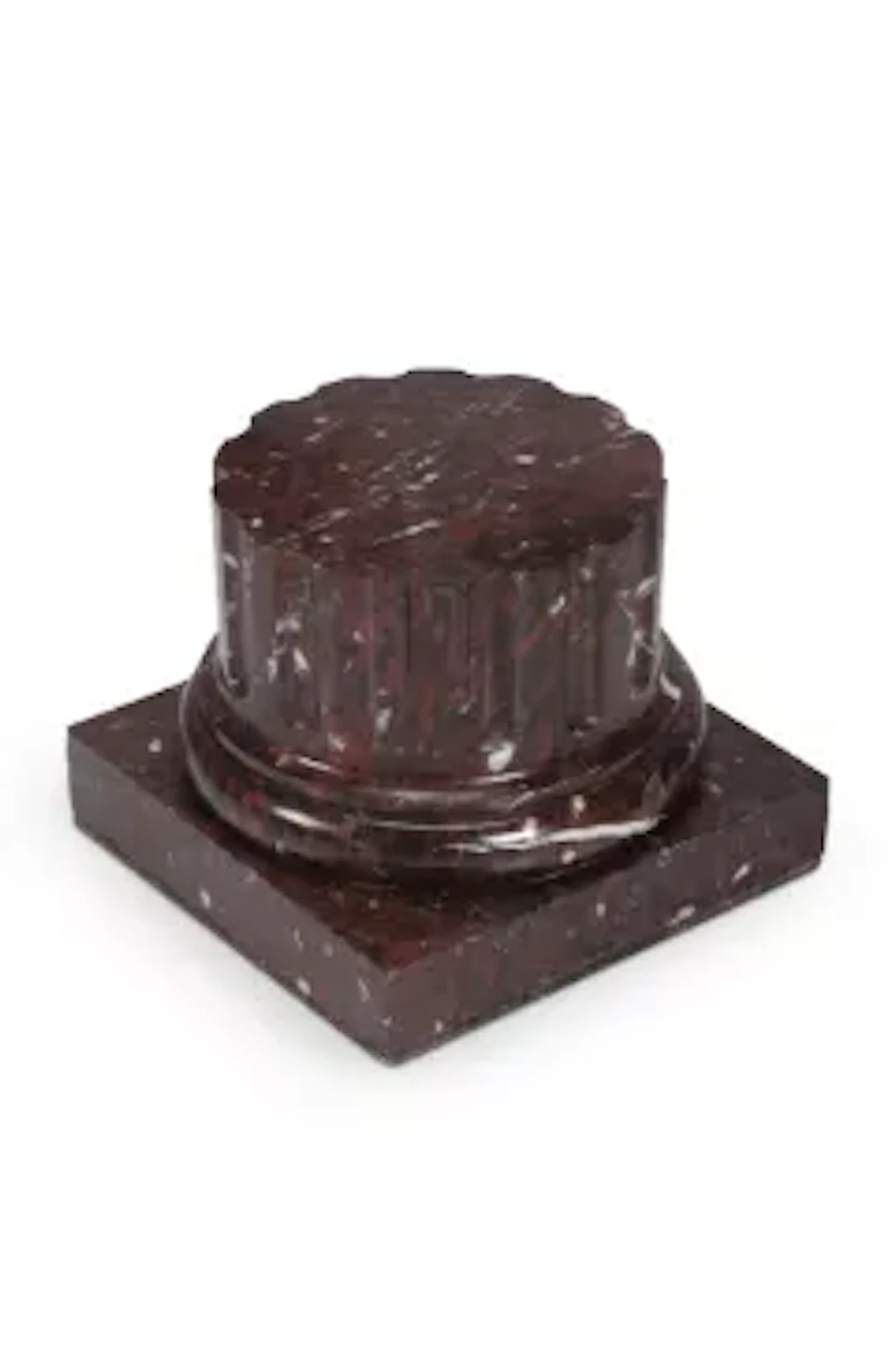 A ROUGE GRIOTTE MARBLE SCULPTURE PEDESTAL, FRENCH, EARLY/MID 19TH CENTURY
