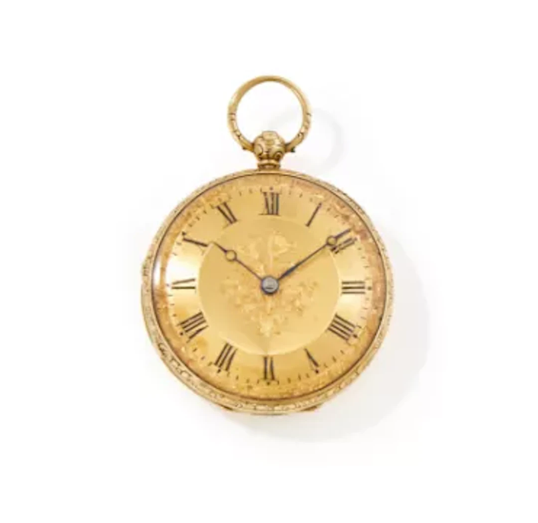 BRACEBRIDGE, LONDON, AN 18 CARAT GOLD OPEN FACE POCKET WATCH