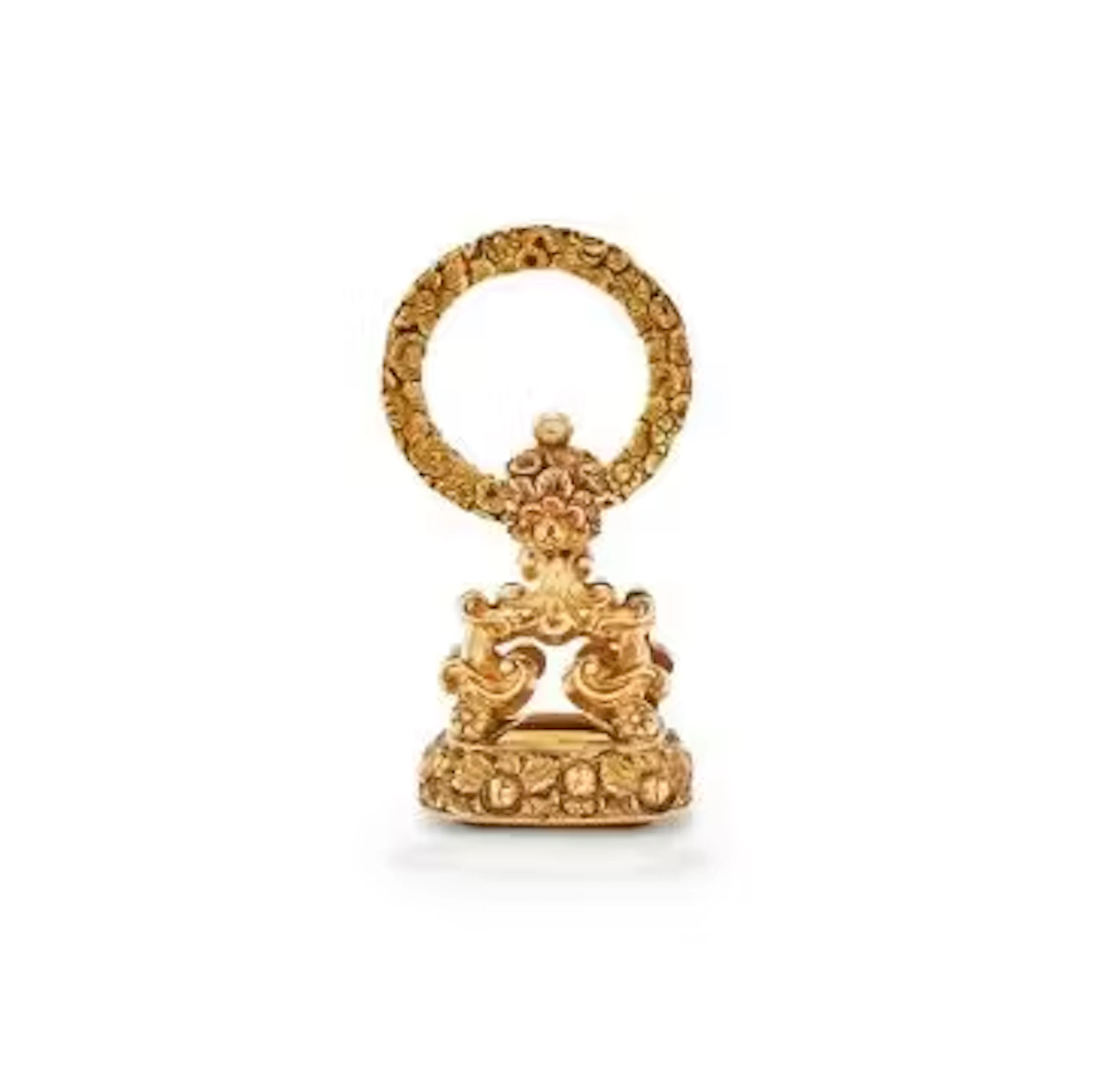 AN EARLY 19TH CENTURY FLORAL SEAL WITH SPLIT RING