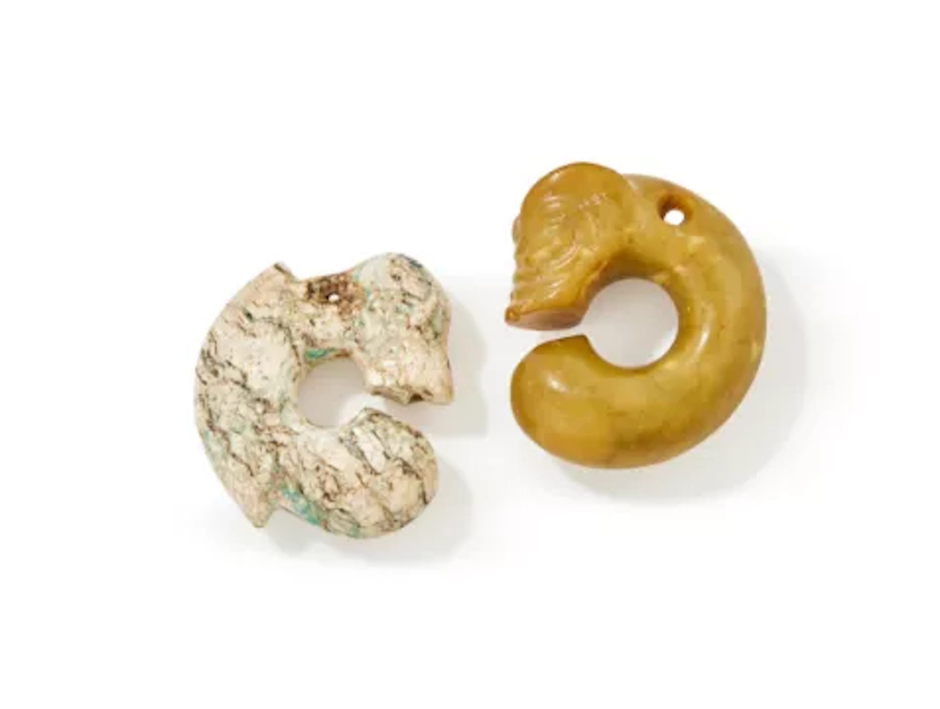 A Chinese calcified turquoise jade carving