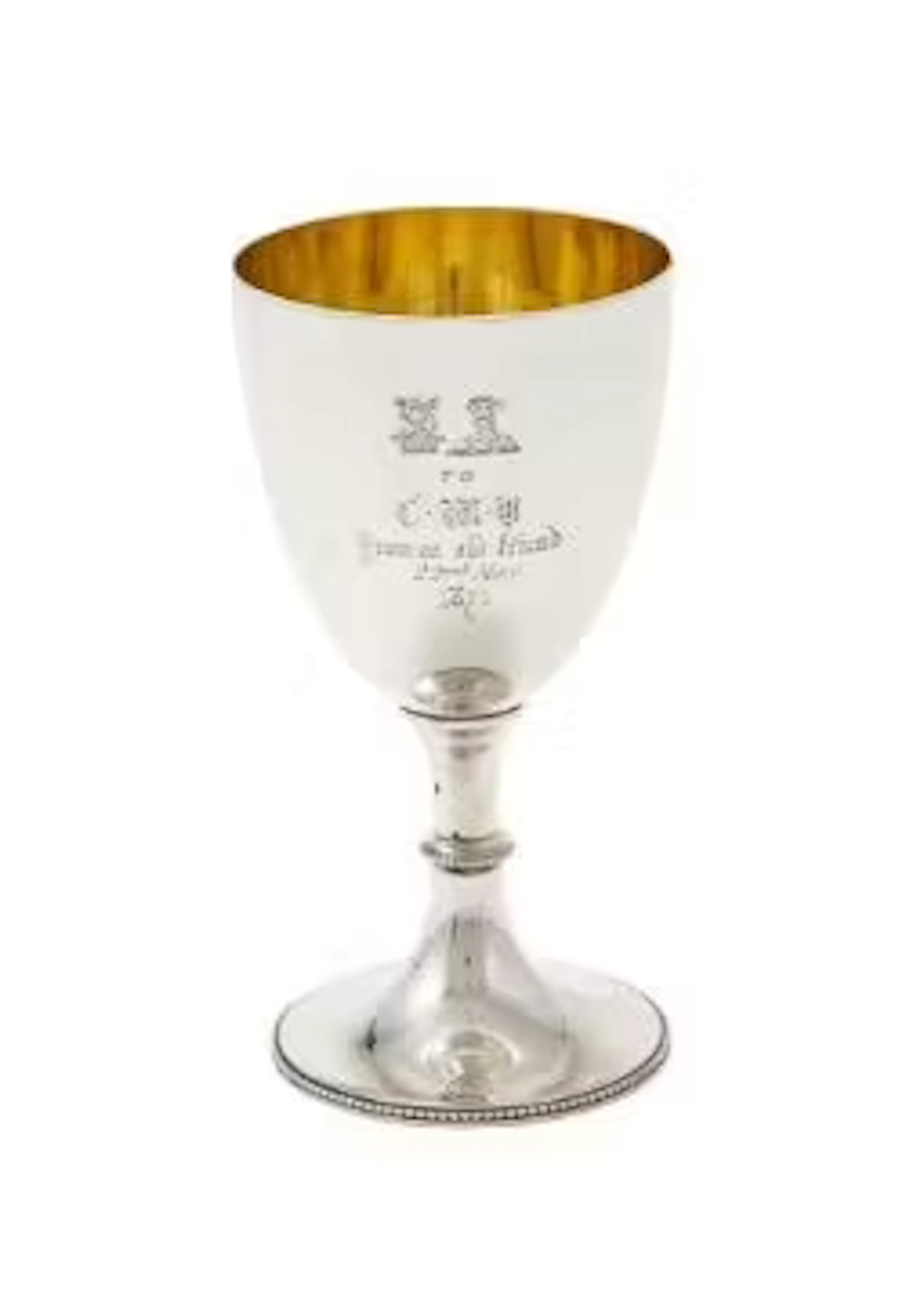 A VICTORIAN SILVER GOBLET, LONDON 1867