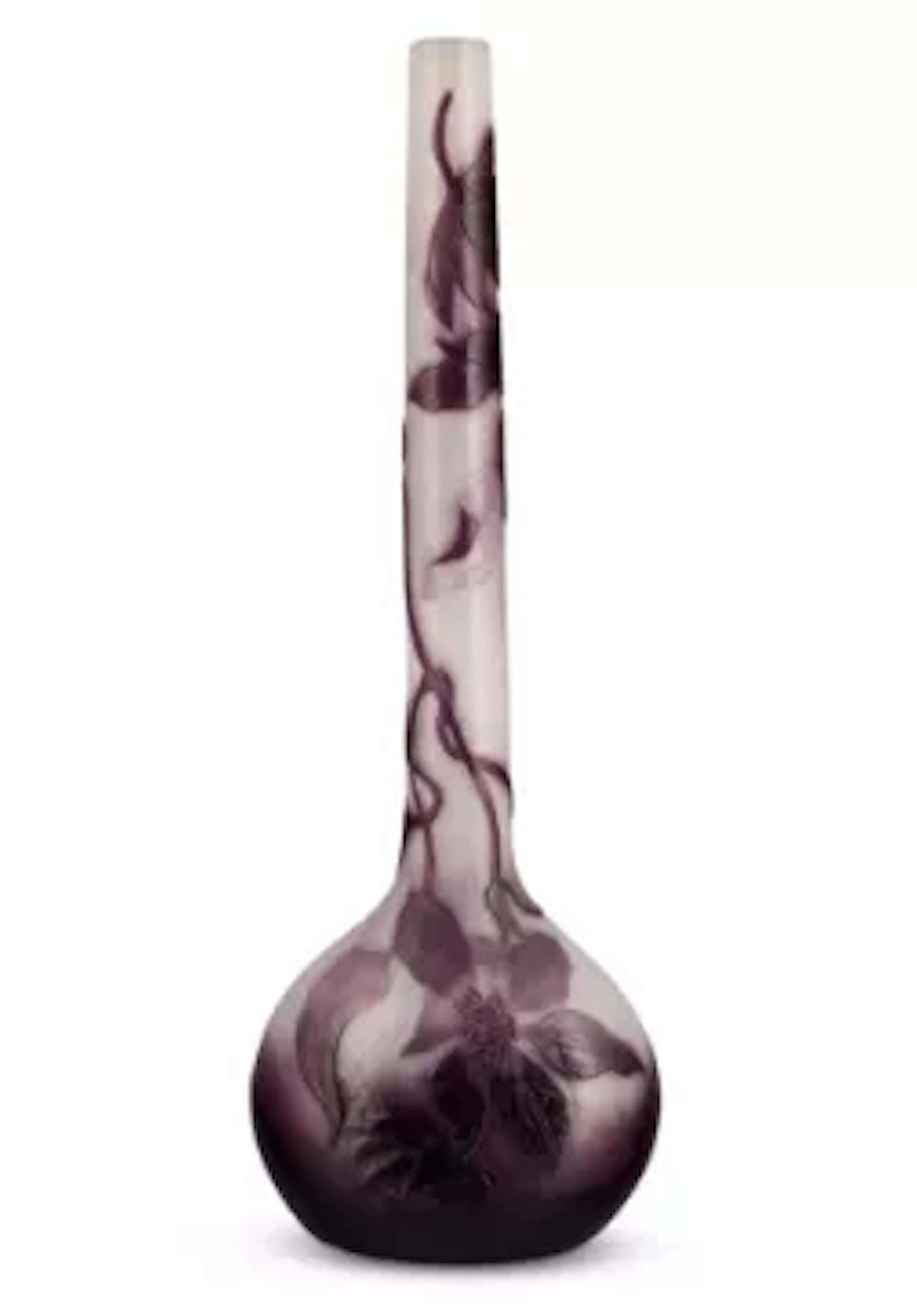 ÉMILE GALLÉ (FRENCH 1846-1904), TALL 'CLÉMATITE' VASE, CIRCA 1895