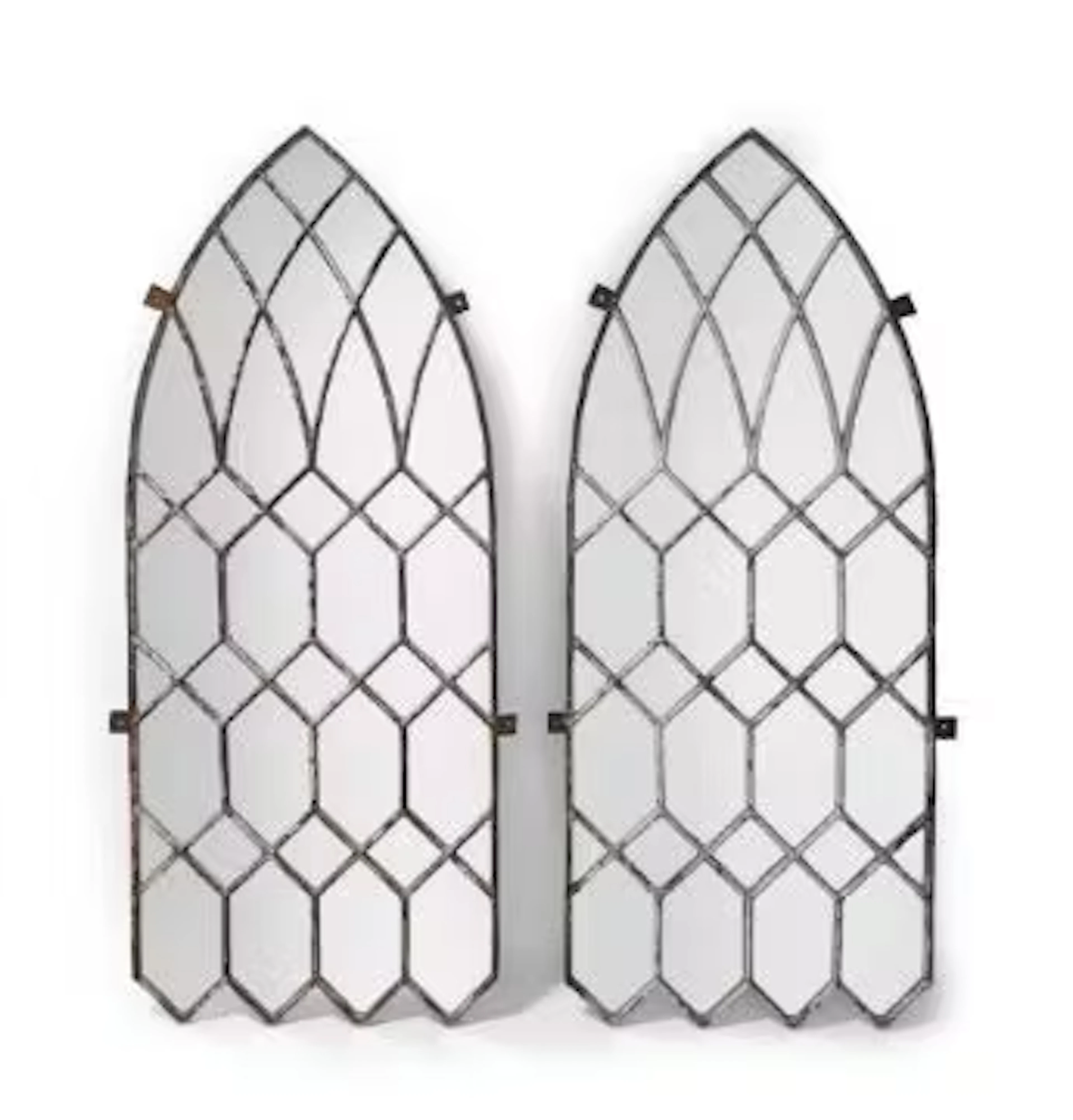 A PAIR OF CAST-IRON LANCET ARCH ASTRAGAL ARCHITECTURAL PANELS, POSSIBLY