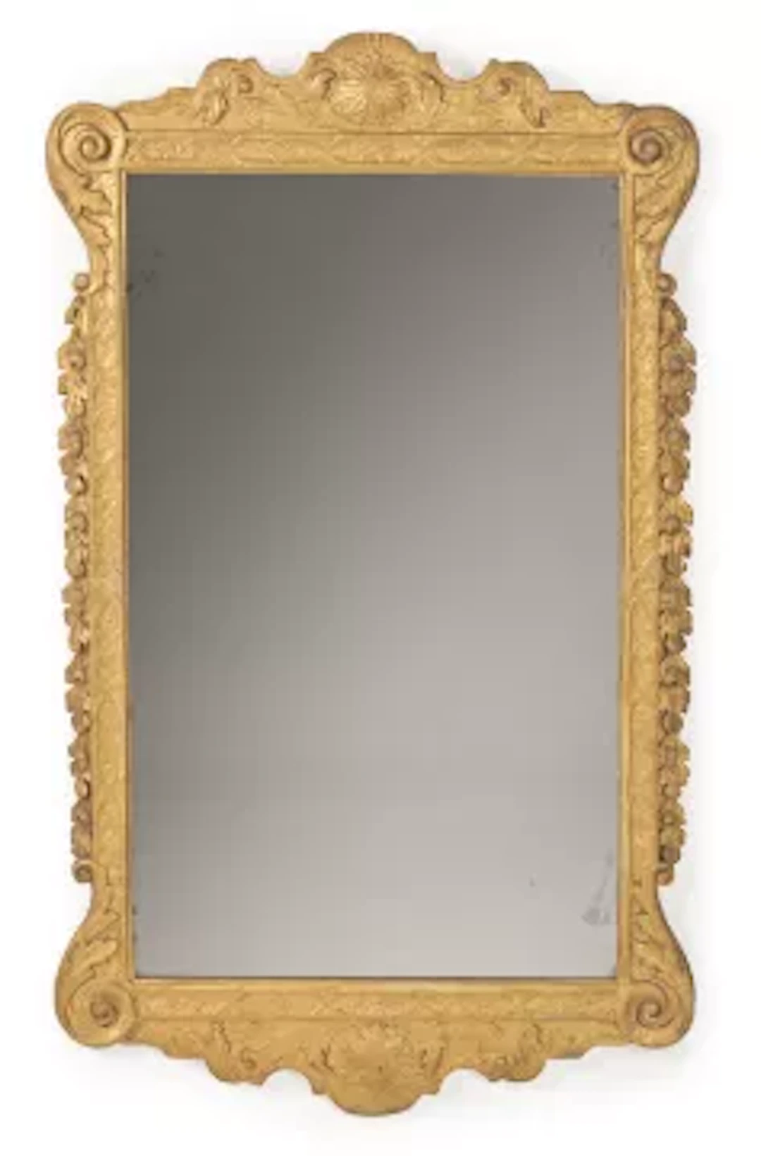 A GEORGE II CARVED GILTWOOD MIRROR, CIRCA 1740