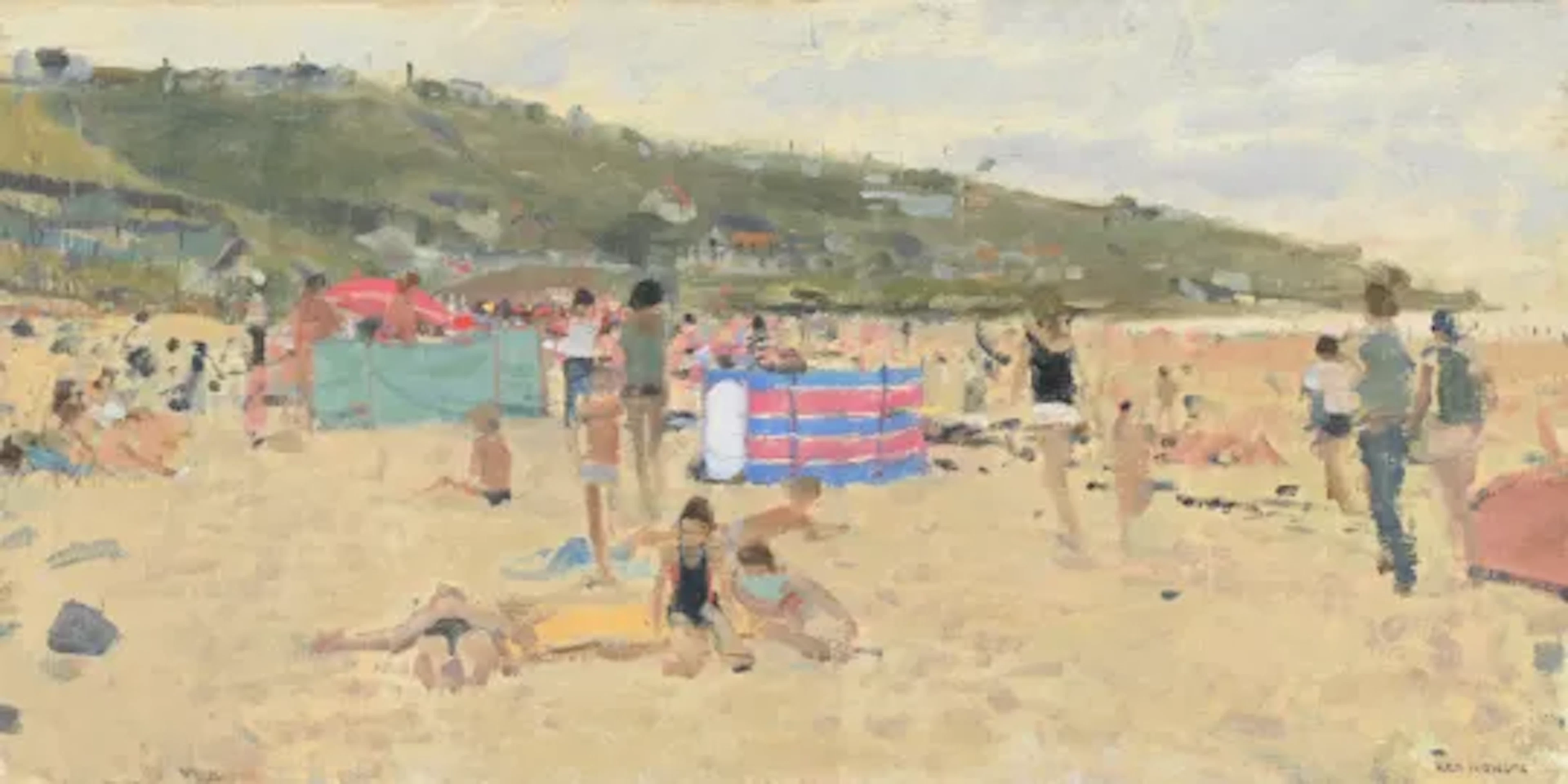λ KEN HOWARD (BRITISH 1932-2022), THE RED UMBRELLA