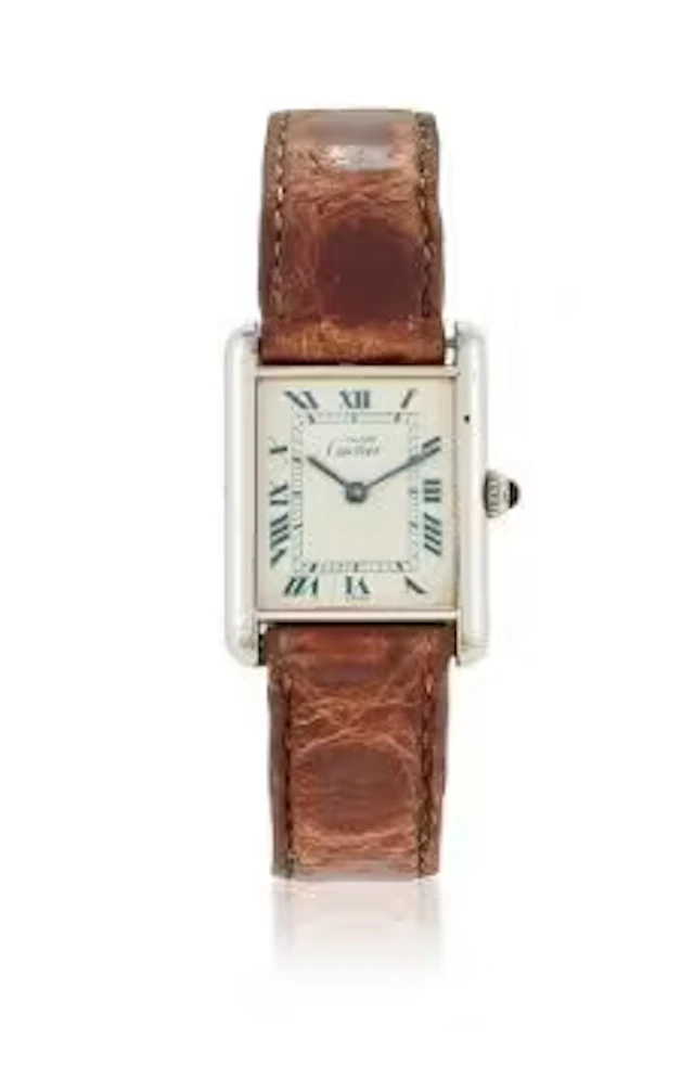 Y CARTIER, MUST DE CARTIER, TANK, A SILVER WRISTWATCH