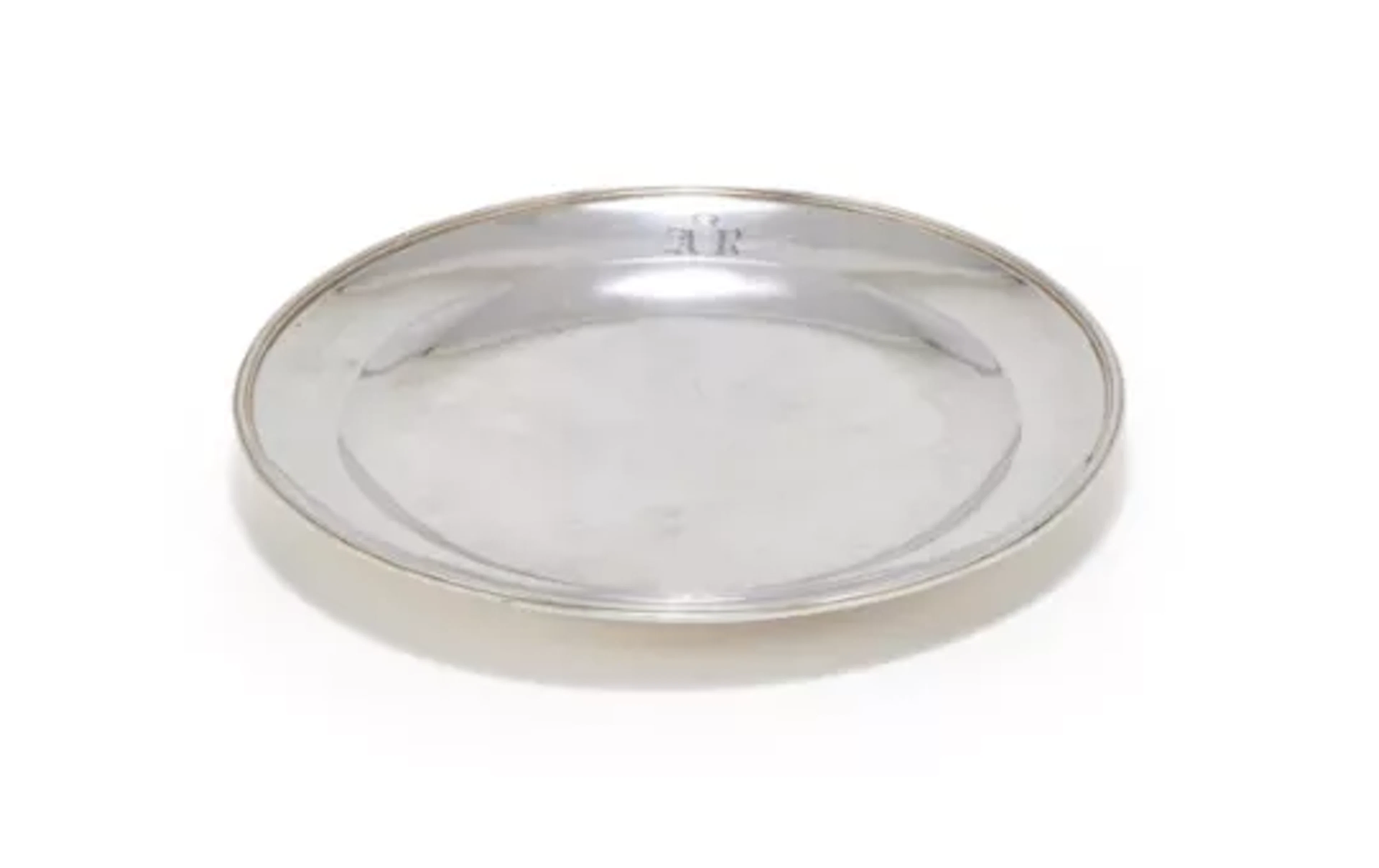 A FRENCH SILVER CIRCULAR PLATE, 1819 - 1973 .950 STANDARD
