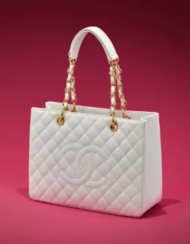 CHANEL, GRAND SHOPPING TOTE, A WHITE CAVIAR LAMBSKIN TOTE