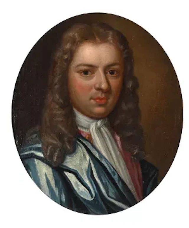 FRENCH SCHOOL (18TH CENTURY), PORTRAIT OF A MAN IN A BLUE BANYAN AND