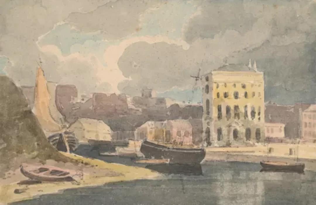 JOHN HENDERSON (BRITISH 1880-1924), THE HARBOUR AND CUSTOMS HOUSE