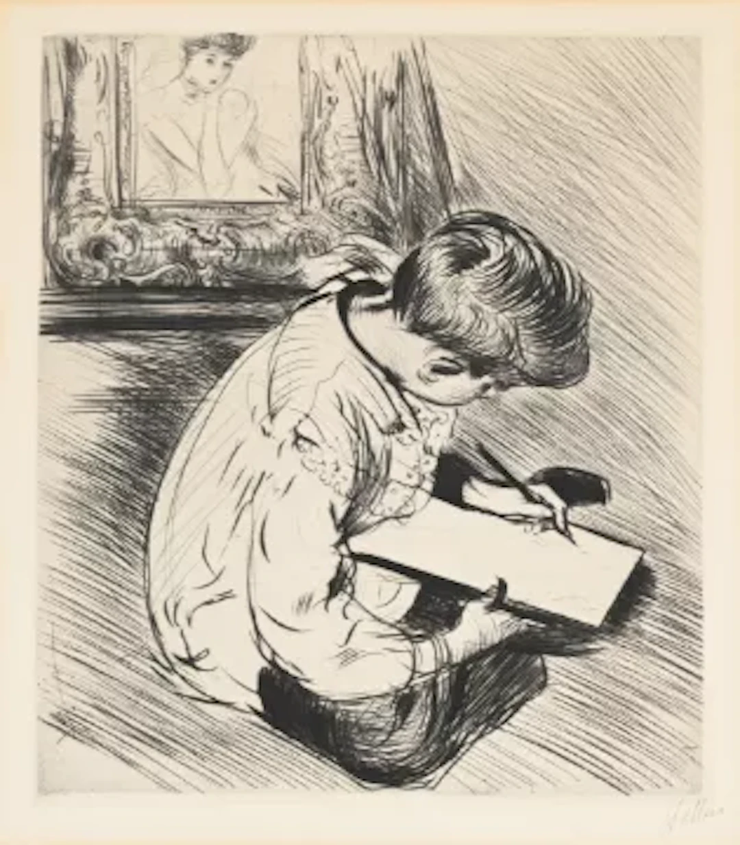 PAUL CESAR HELLEU (FRENCH 1859-1927), HELLEU'S SON, PORTRAIT OF DUCHESS