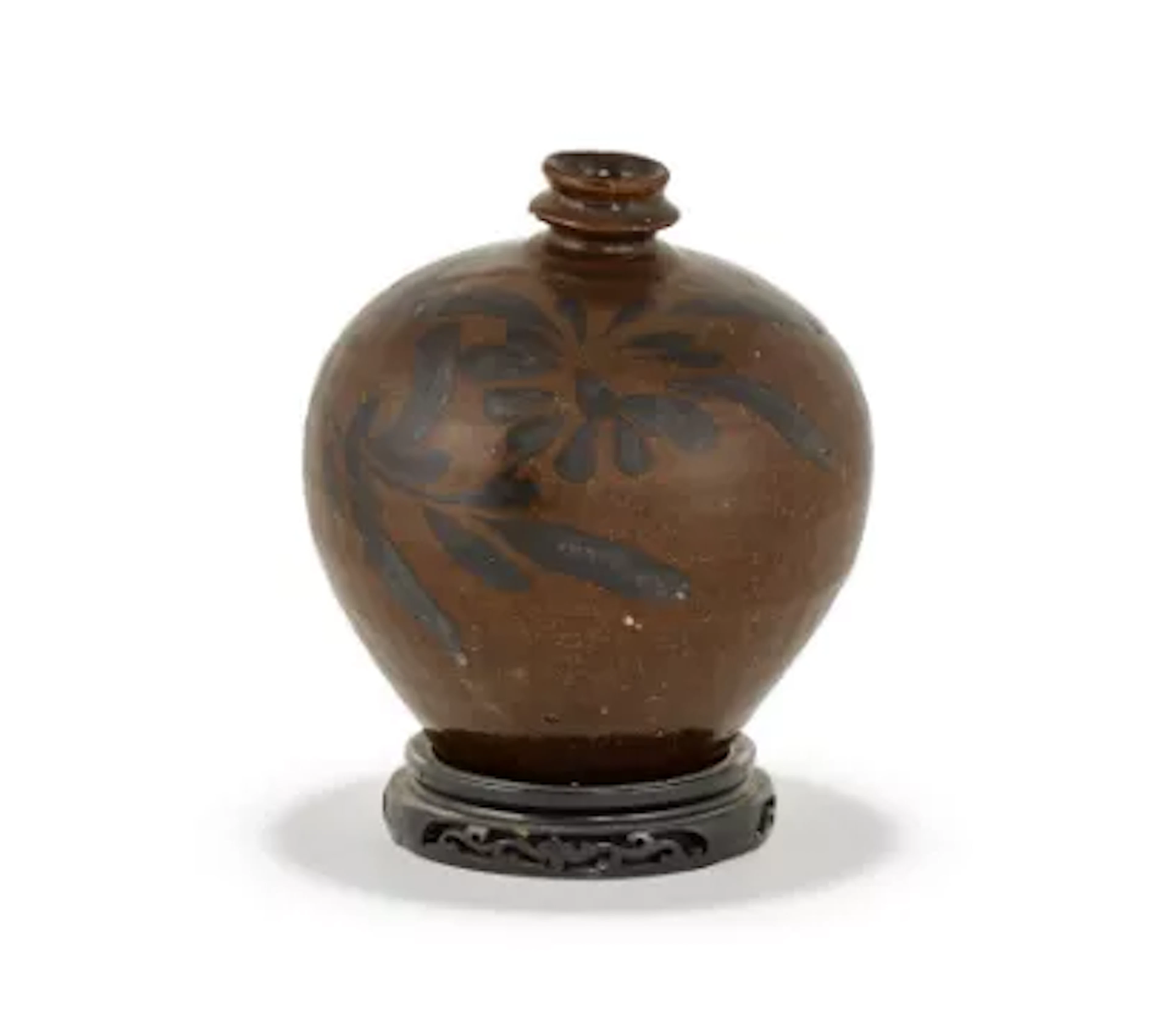 A Chinese brown glazed russet splashed dulu vase, Northern Song Dynasty