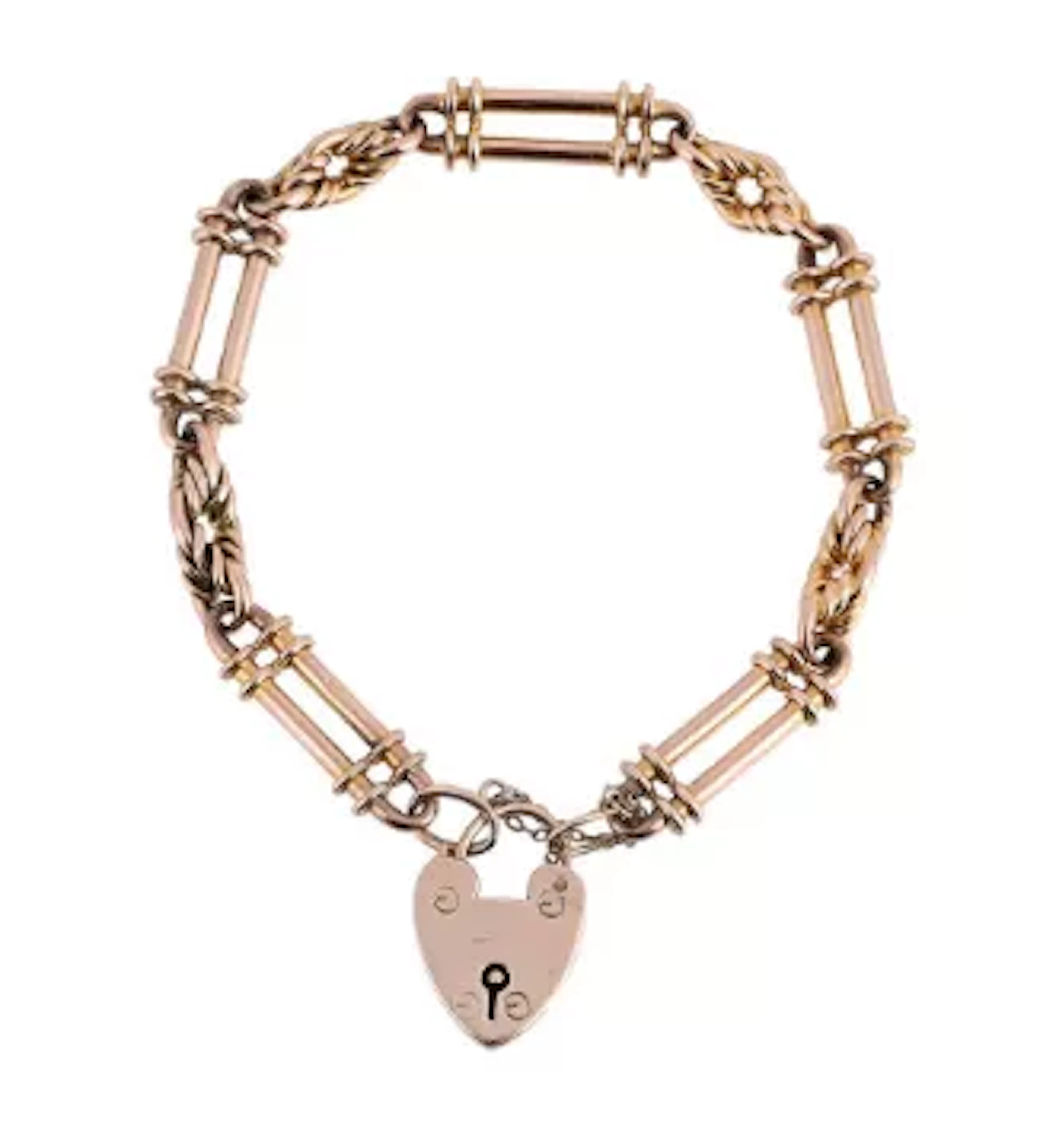 AN EARLY 20TH CENTURY 9 CARAT GOLD FANCY LINK BRACELET