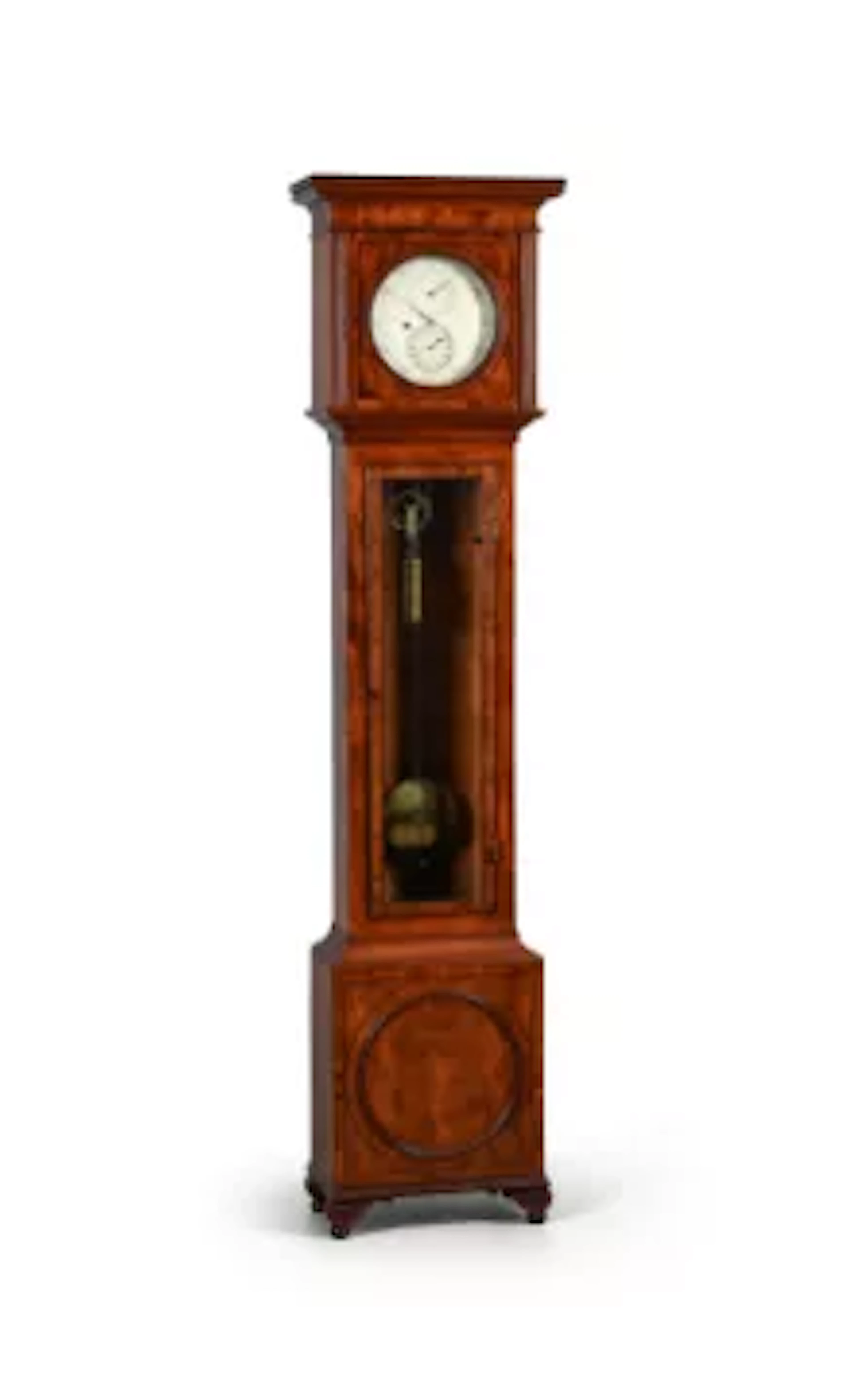 Y A SMALL MAHOGANY CASED EIGHT-DAY LONGCASE REGULATOR