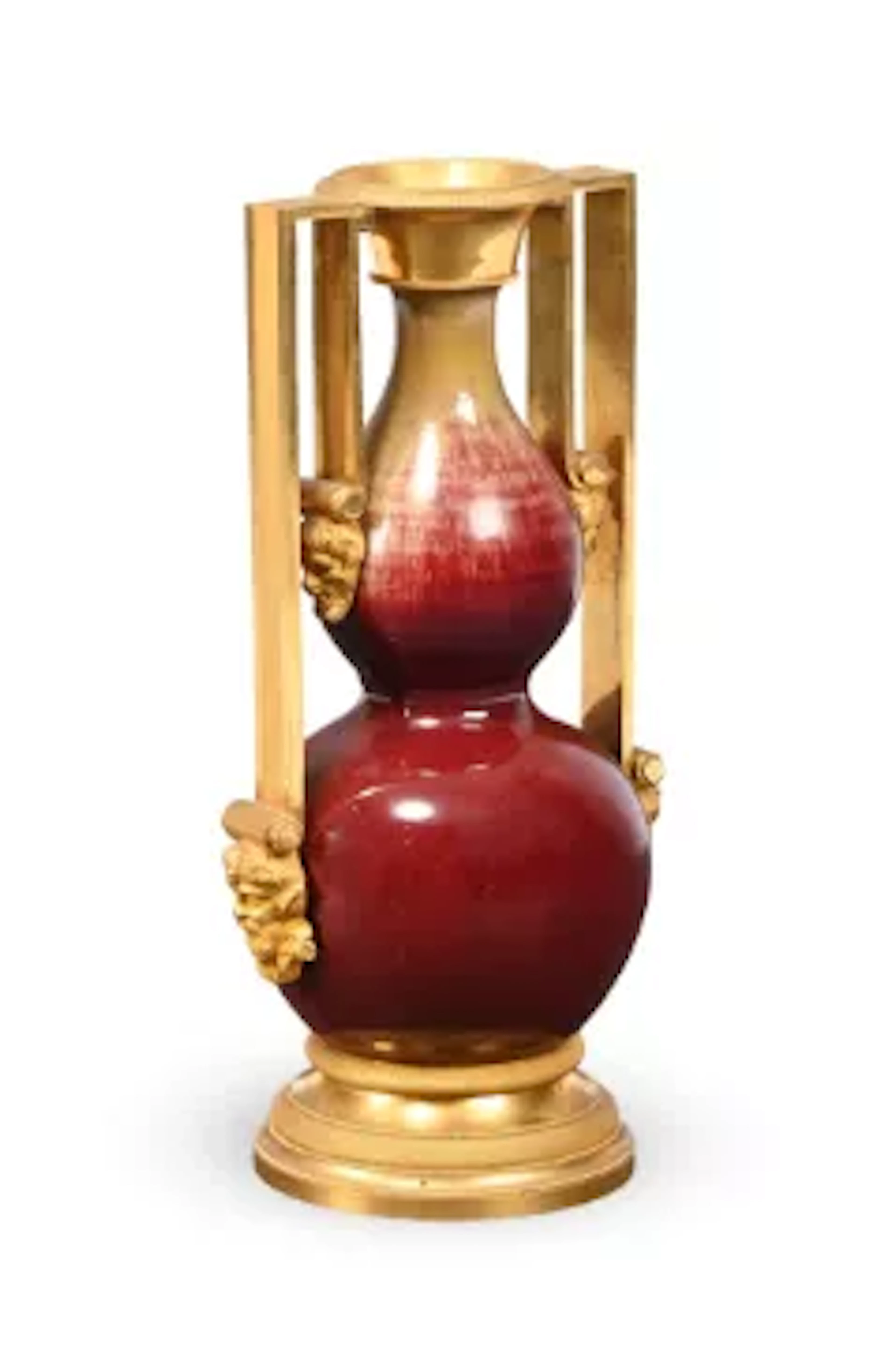 A REGENCY GILT BRONZE MOUNTED CHINESE PORCELAIN VASE, ATTRIBUTED TO