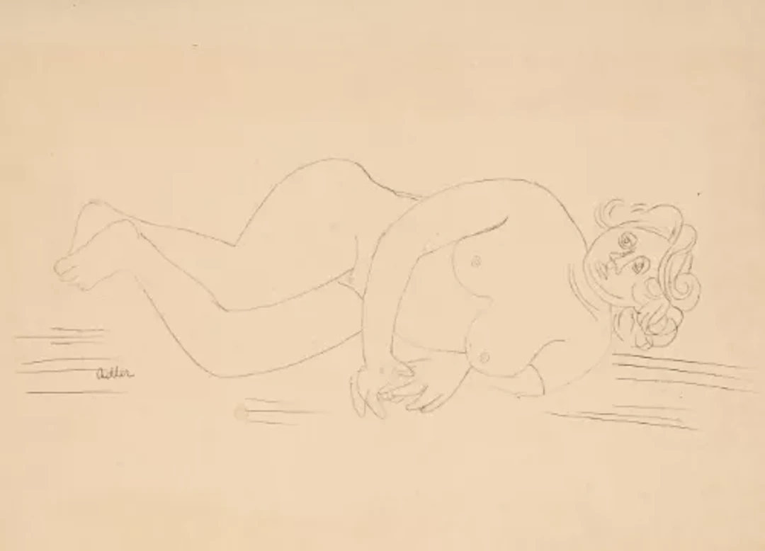 JANKEL ADLER (POLISH 1895-1949), RECLINING NUDE