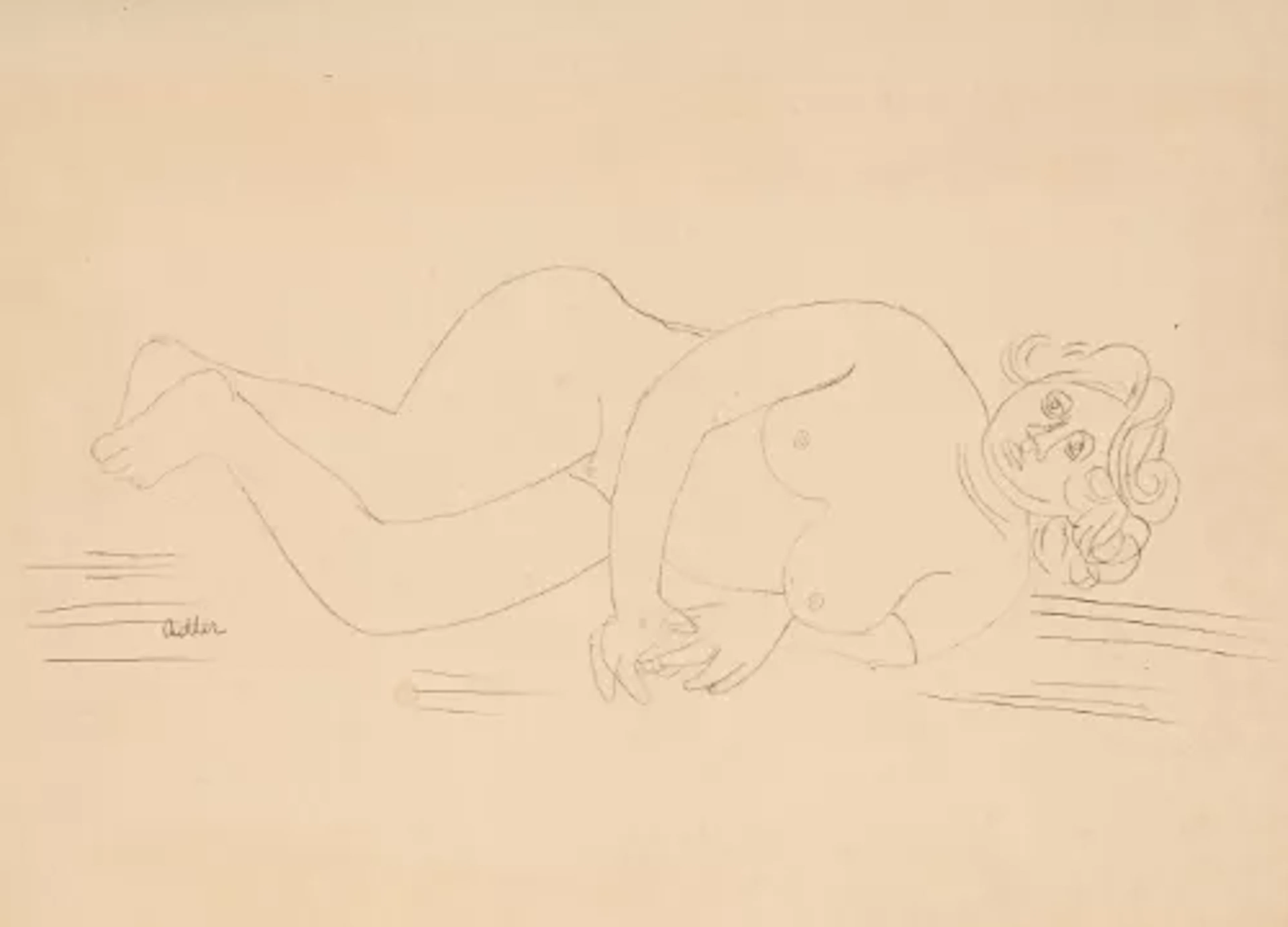 JANKEL ADLER (POLISH 1895-1949), RECLINING NUDE