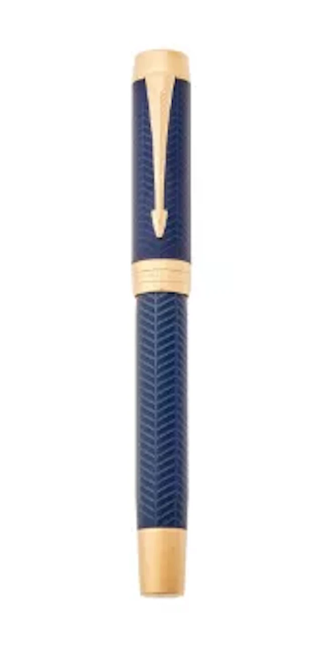 PARKER, DUOFOLD CENTENNIAL, PRESTIGE, A BLUE CHEVRON FOUNTAIN PEN