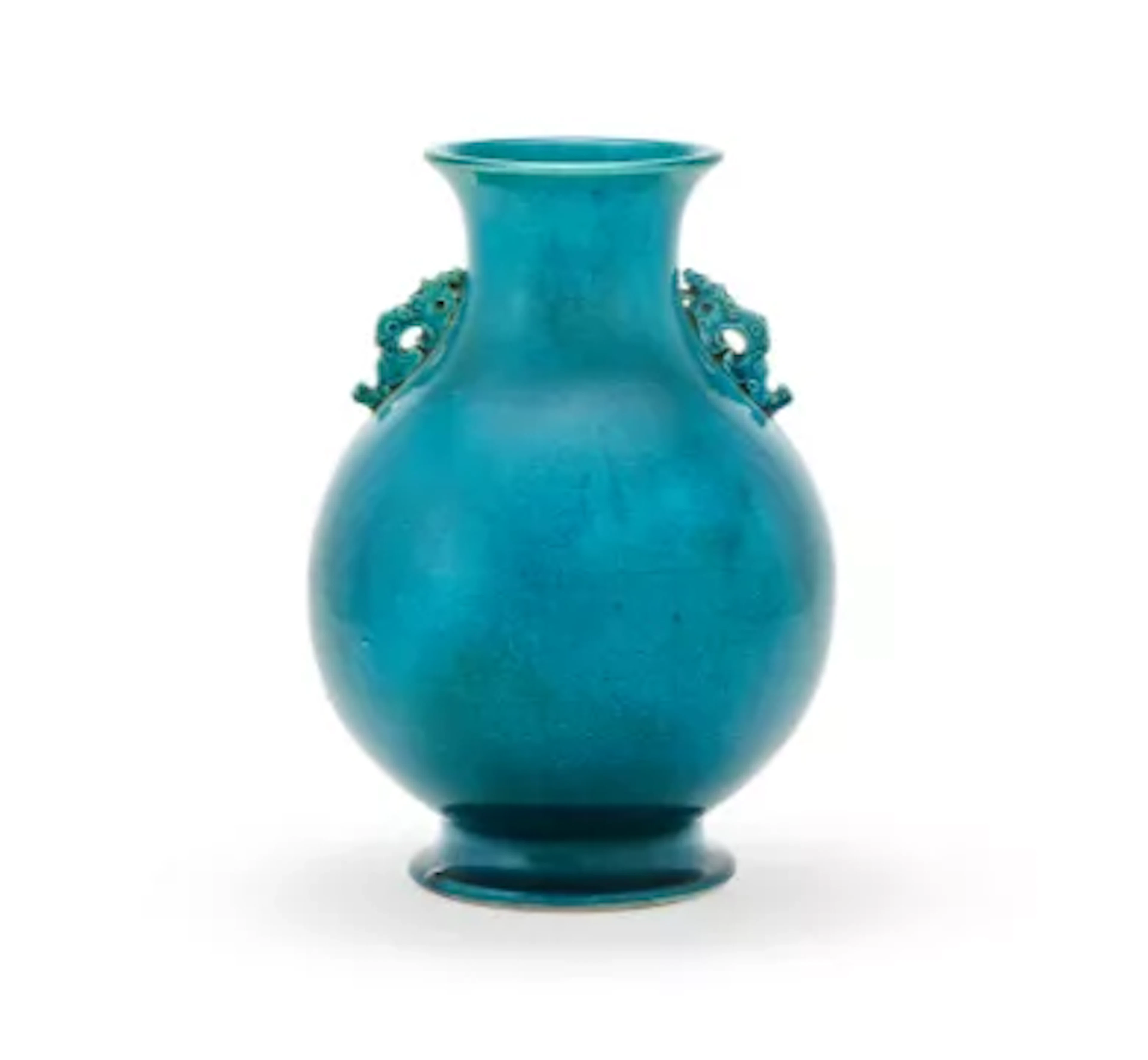 A Chinese turquoise crackle-glazed vase, Qing dynasty, 18th century