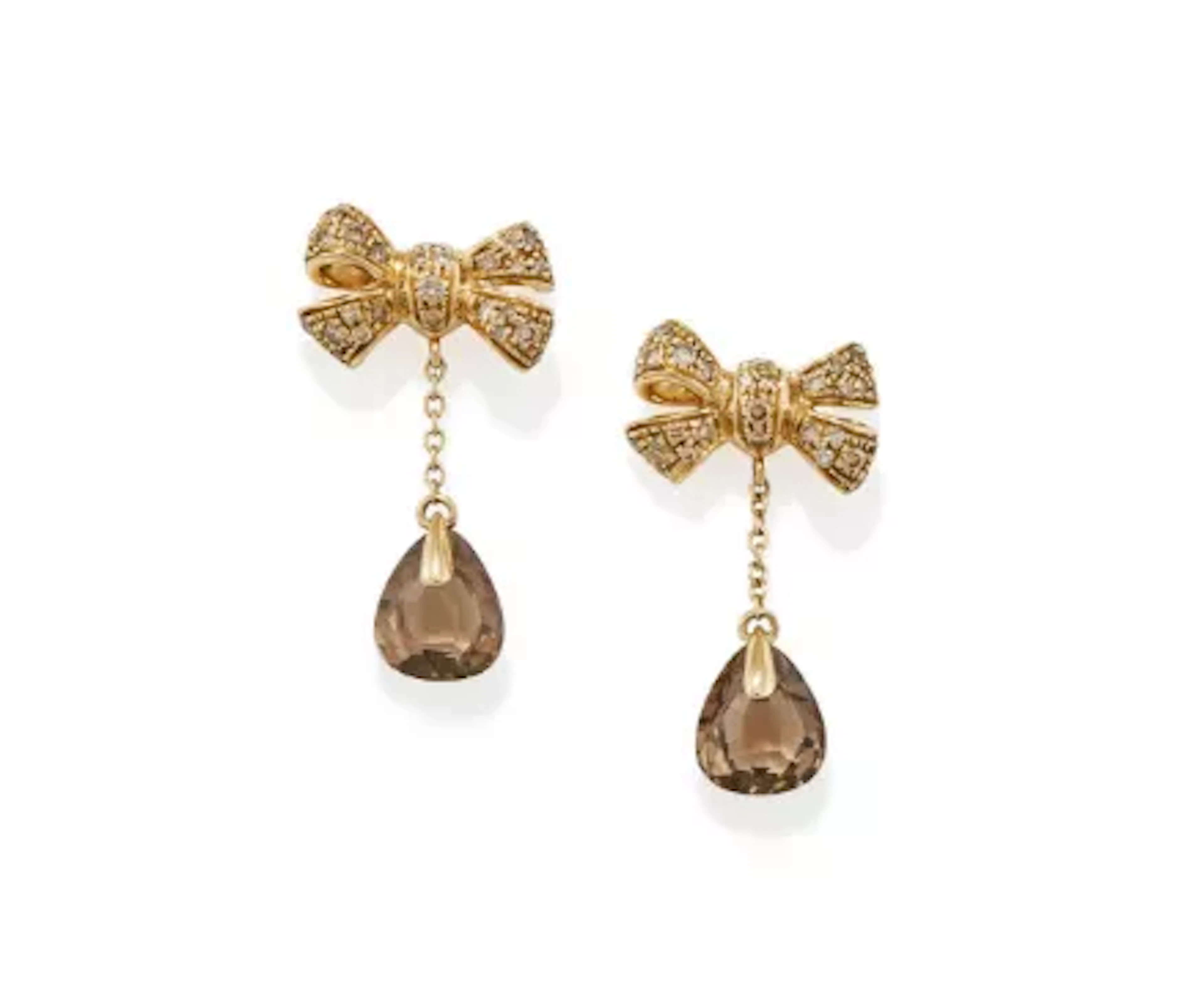 POMELLATO, A PAIR OF DIAMOND AND SMOKY QUARTZ 'FOREVER' EARRINGS