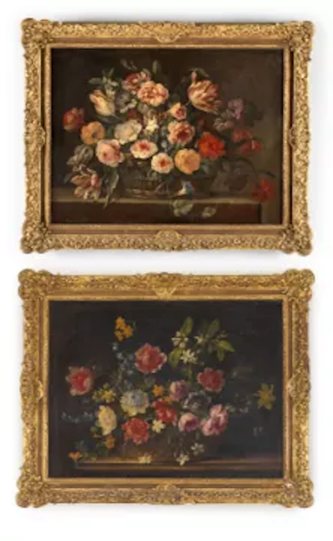 SCHOOL OF JEAN-BAPTISTE MONNOYER, A PAIR OF STILL LIFE VASES OF FLOWERS