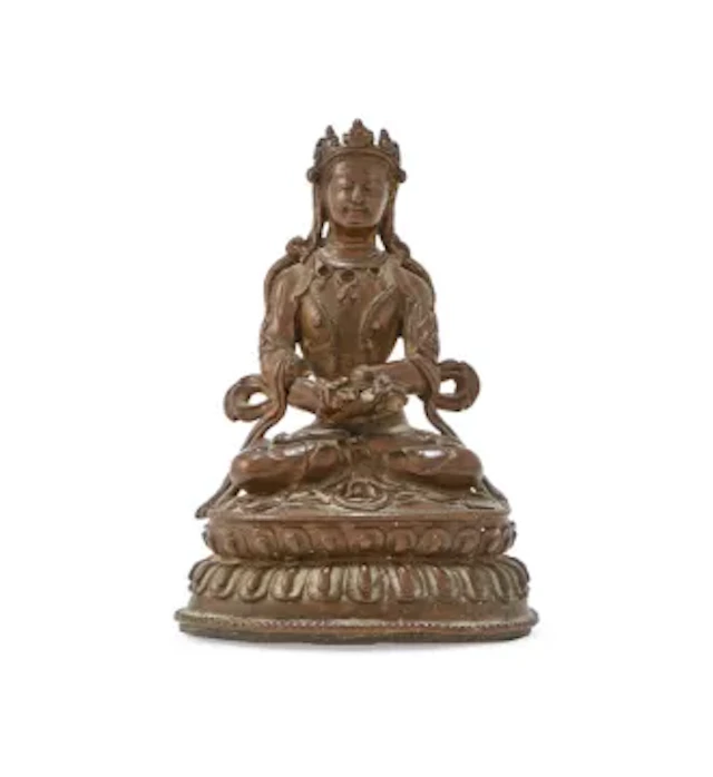 A Tibetan bronze figure of Vajradhara, 16th century