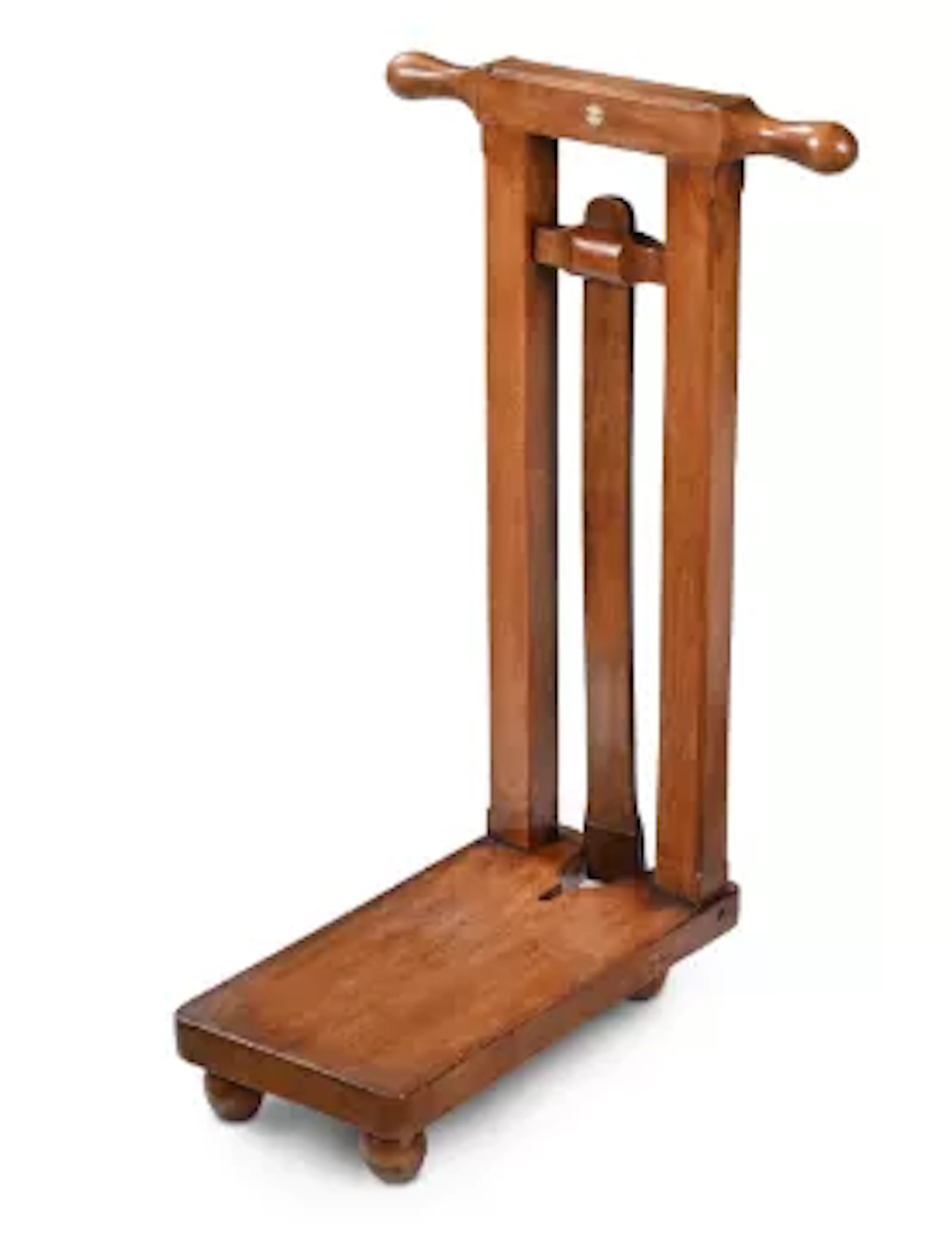 A BEECH AND FRUITWOOD 'COUNTRY HOUSE' BOOT JACK, BY PEAL & CO, EARLY