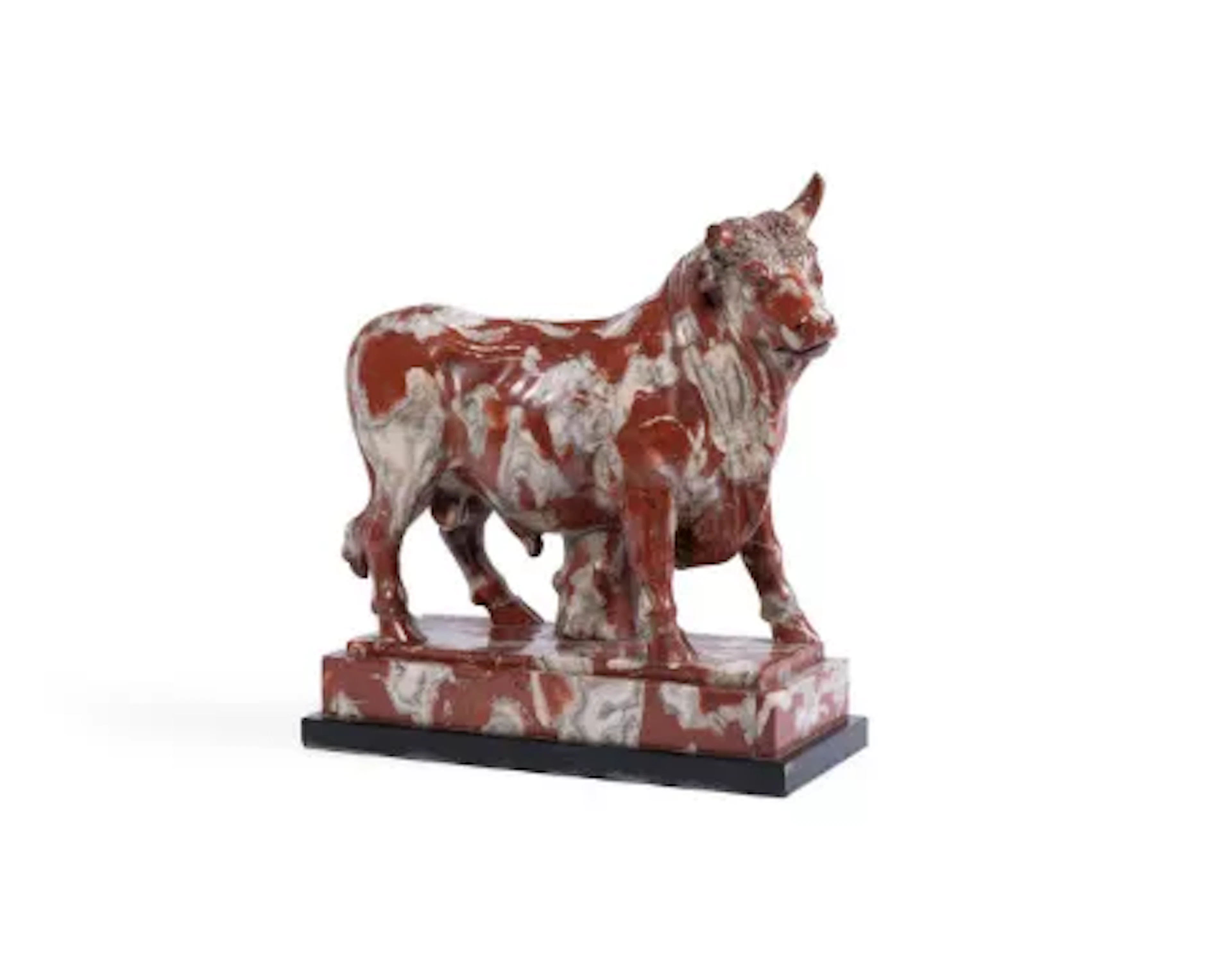 AFTER THE ANTIQUE- A 'PAVONAZZETTO' MARBLE FIGURE OF A BULL, ROME