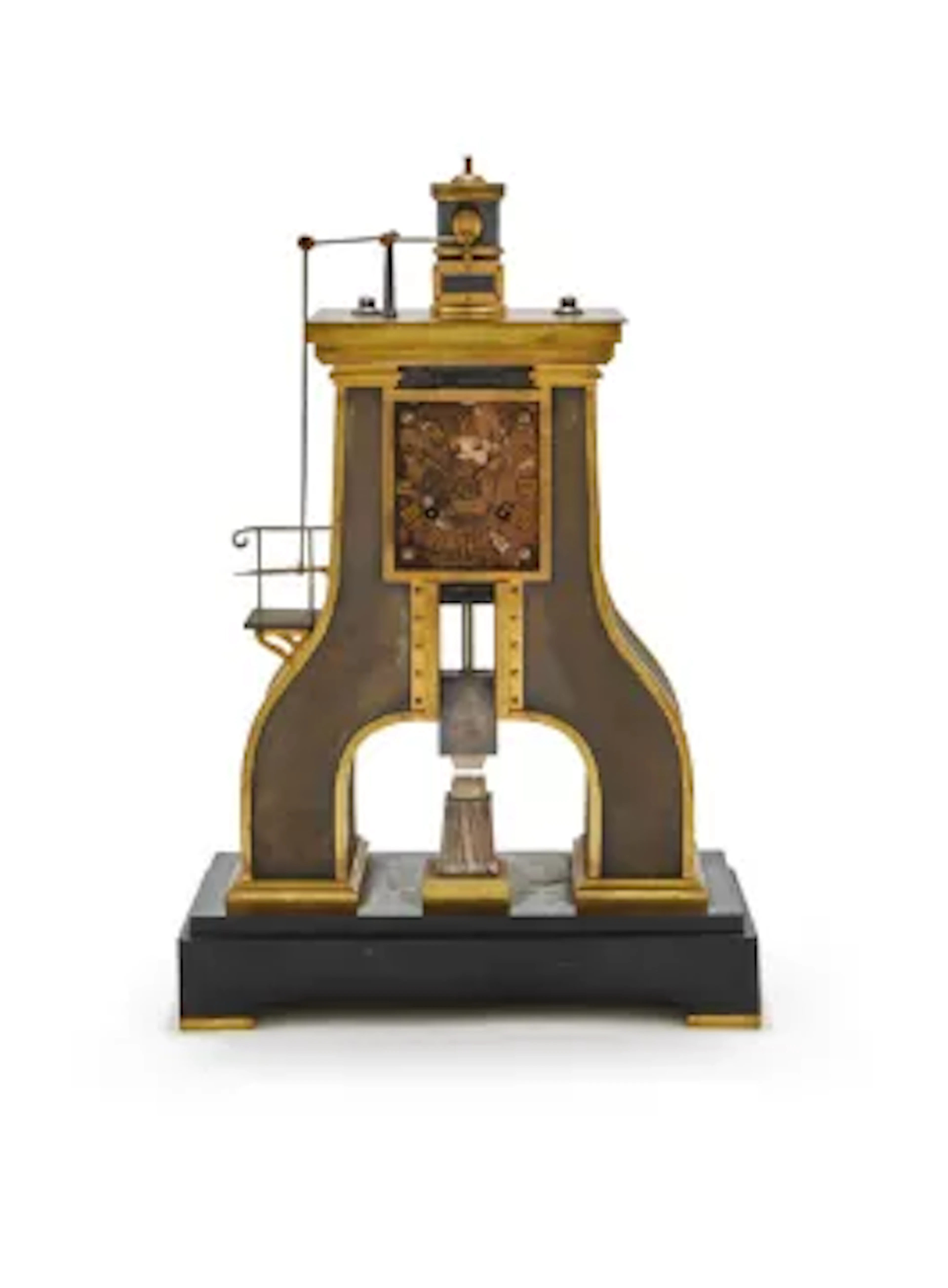 ANDRÉ GUILMET: A FRENCH BRASS, PATINATED BRASS 'INDUSTRIAL STEAM HAMMER'