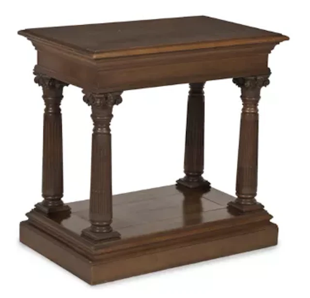 AN ITALIAN WALNUT ALTAR TABLE, IN THE LATE 17TH CENTURY ARCHITECTURAL