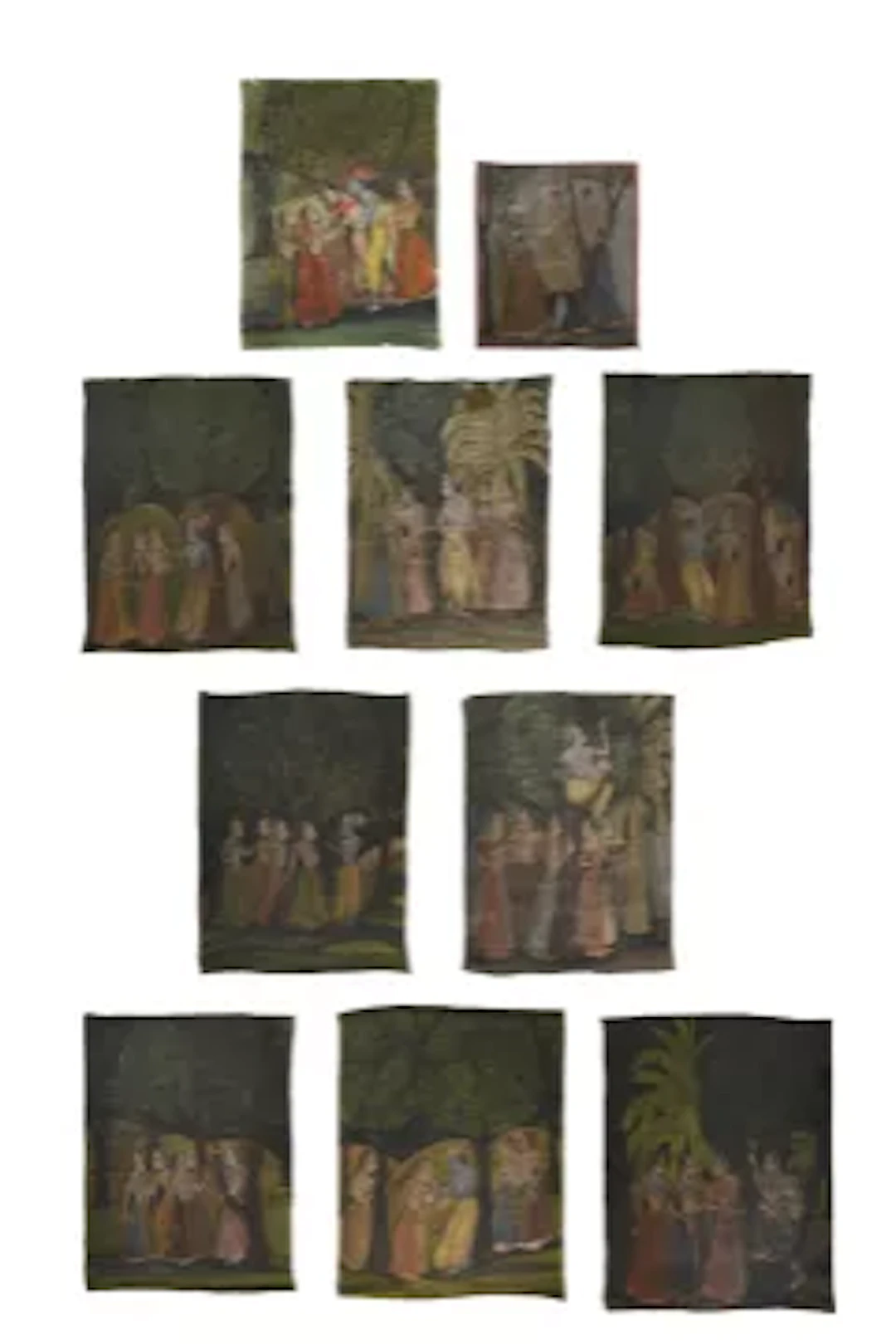 A group of nine large Indian paintings on cloth (pichhavai), Rajasthan