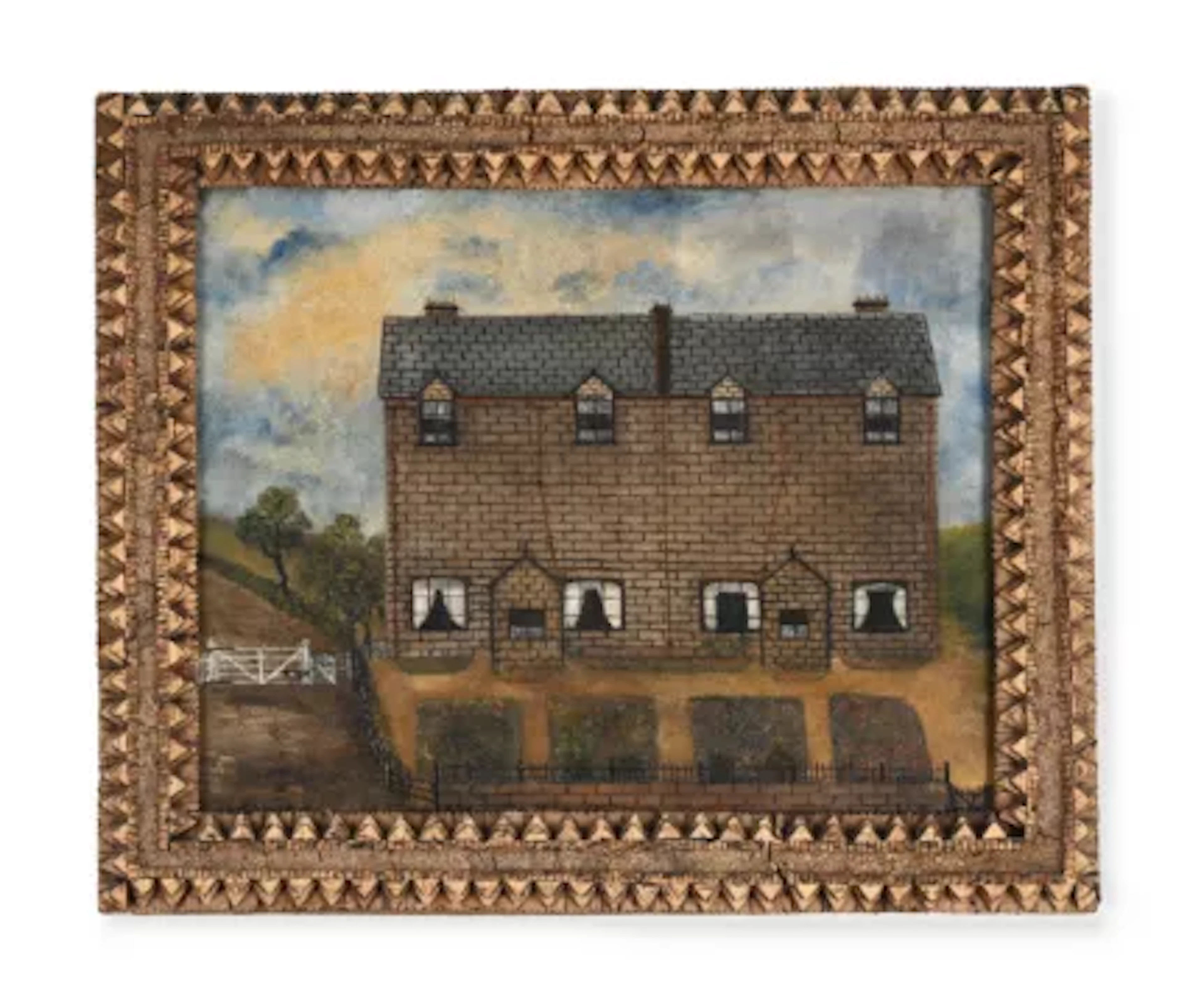 ENGLISH NAÏVE SCHOOL (19TH CENTURY), RAILWAY COTTAGES AT NEWBIGGIN STATION