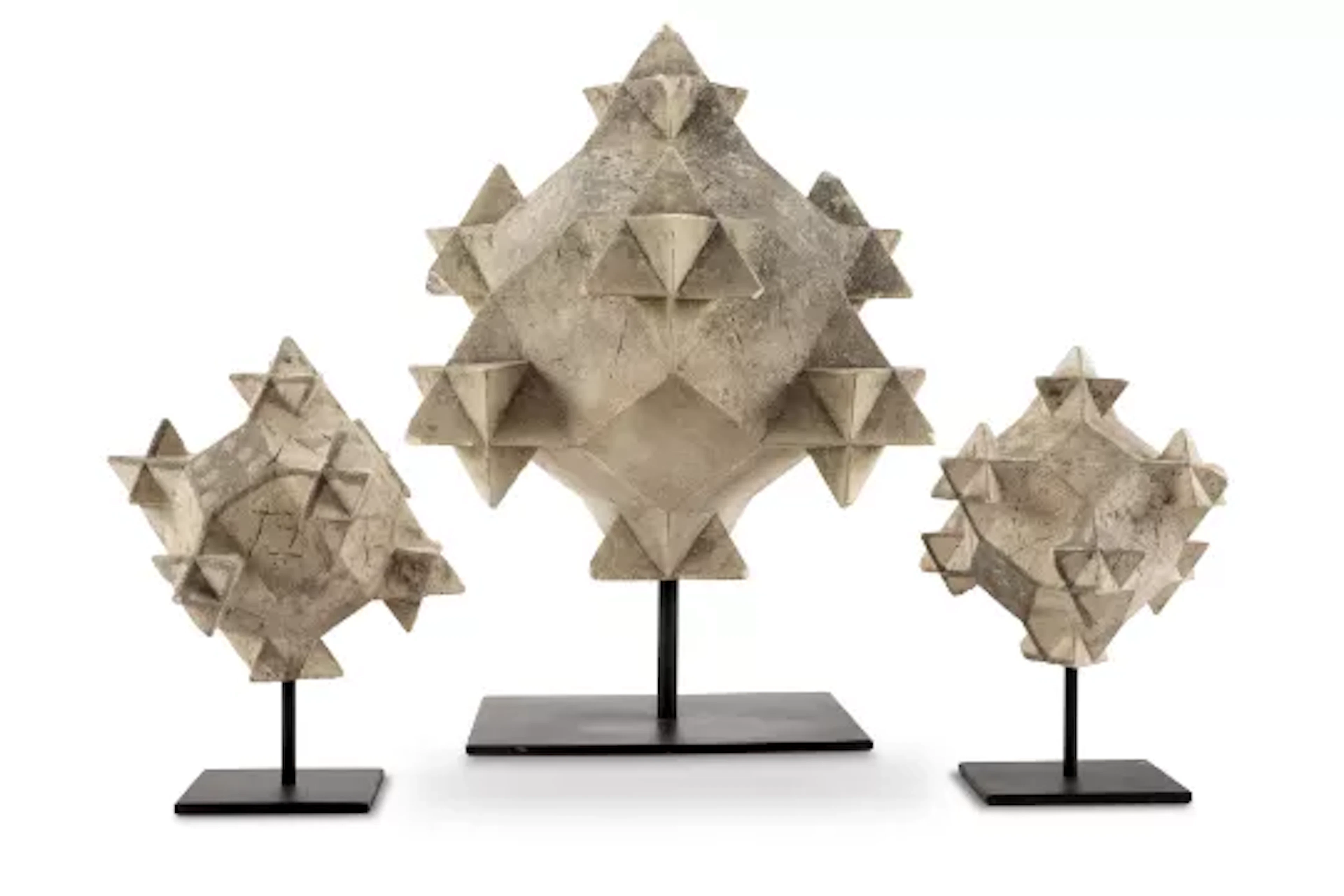 A SET OF THREE SORCERER'S STONES 'PIERRES DE SORCIÈRE', FRENCH, 19TH CENTURY