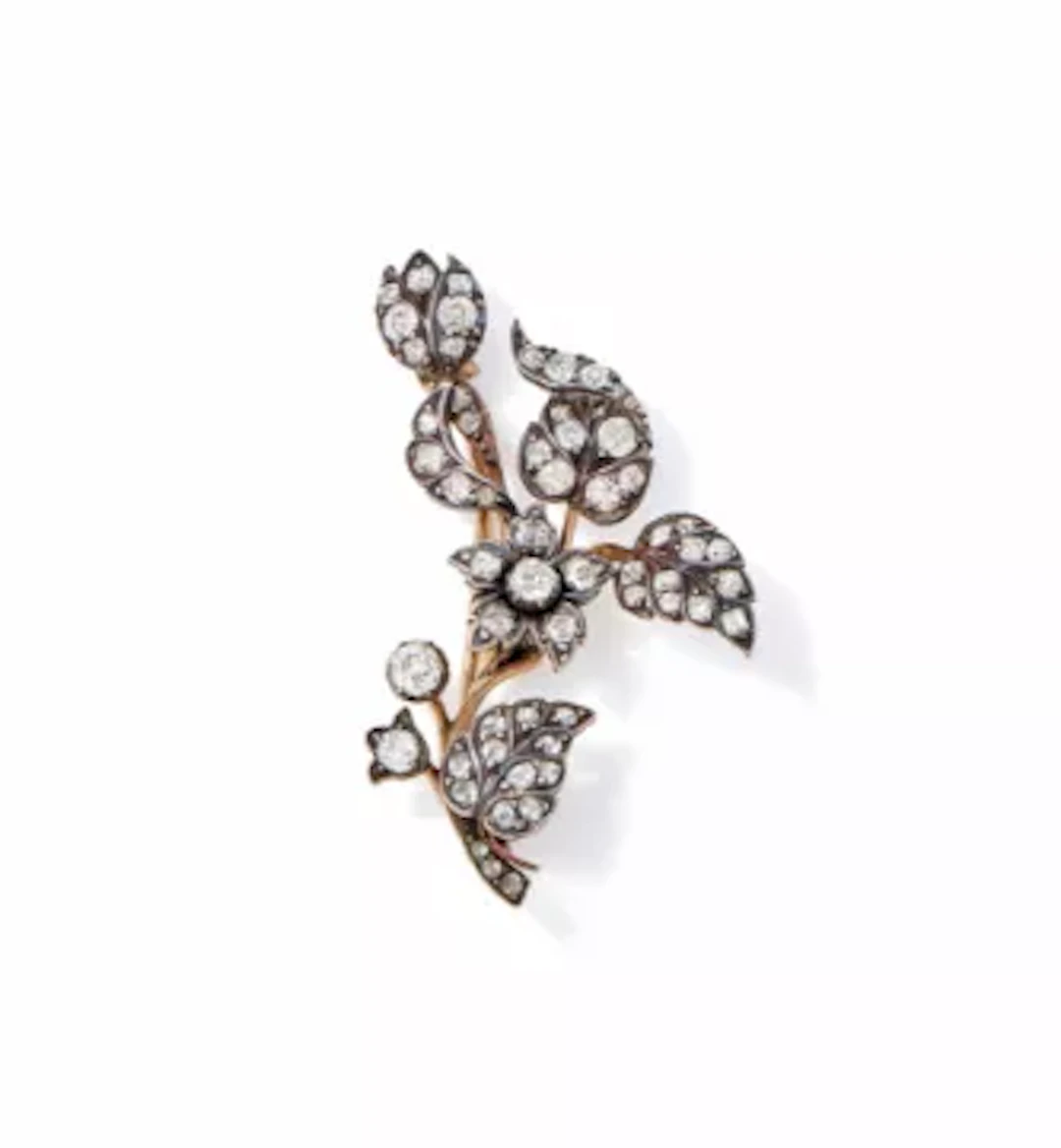 A VICTORIAN DIAMOND SPRAY BROOCH, CIRCA 1880
