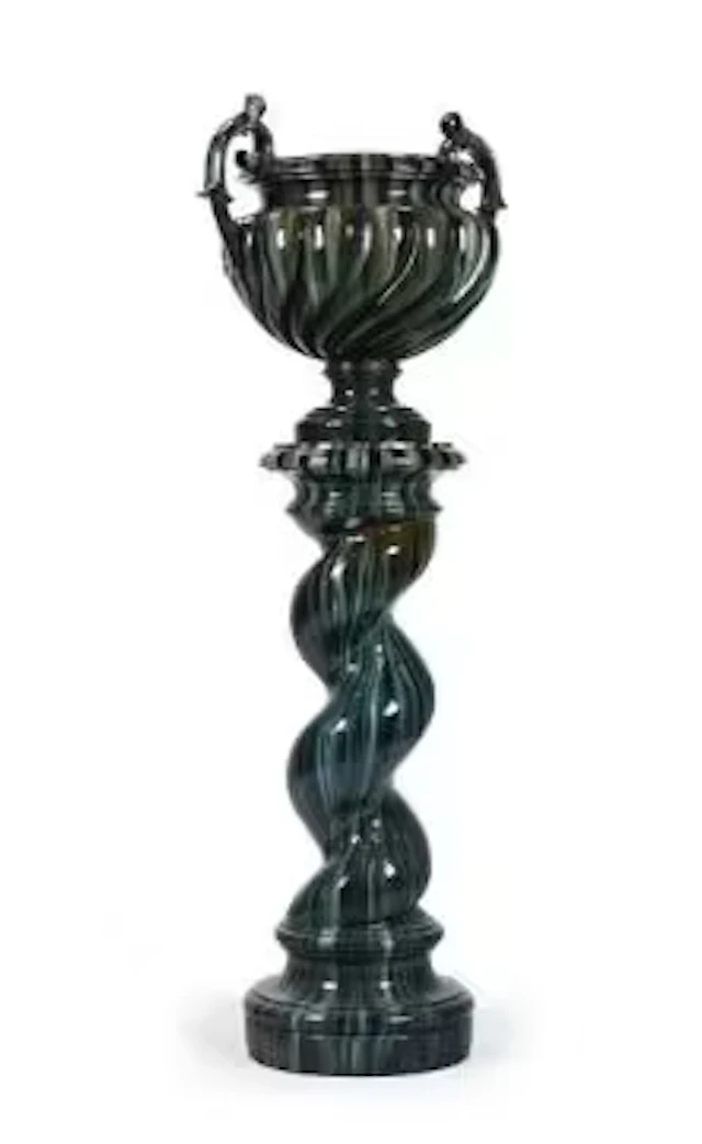 JÉRÔME MASSIER (FRENCH, 1850-1916) ATTRIBUTED, JARDINIÈRE AND STAND;