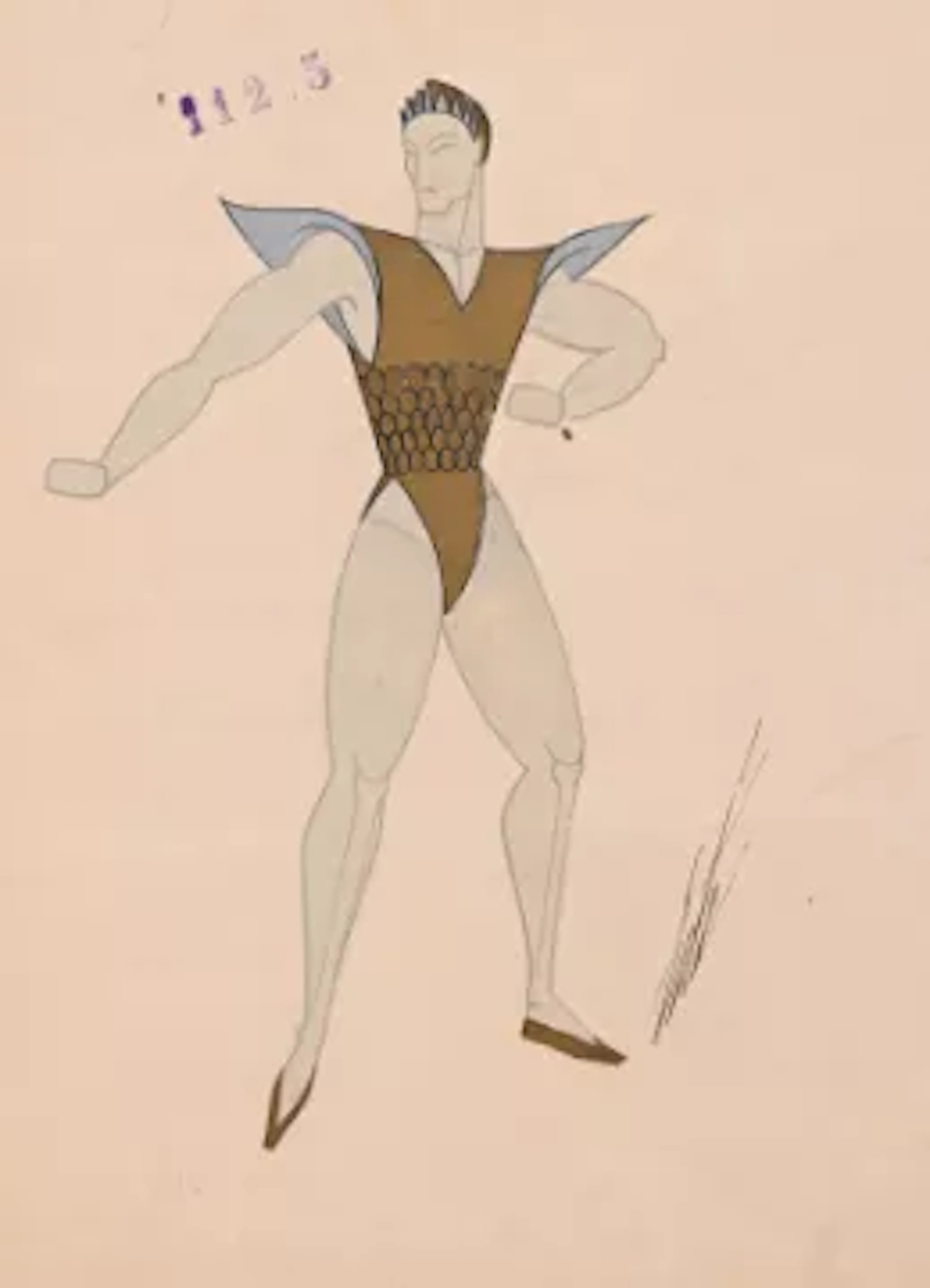 λ ERTÉ (FRENCH, 1892-1990), 'FASTE: DANSEUR' COSTUME DESIGN, CIRCA 1940