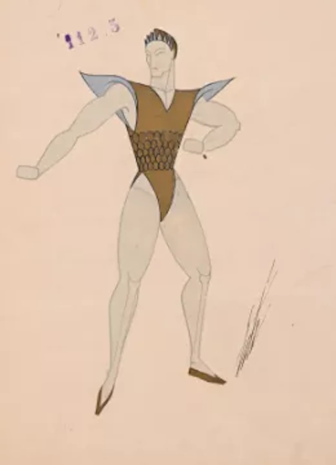 λ ERTÉ (FRENCH, 1892-1990), 'FASTE: DANSEUR' COSTUME DESIGN, CIRCA 1940