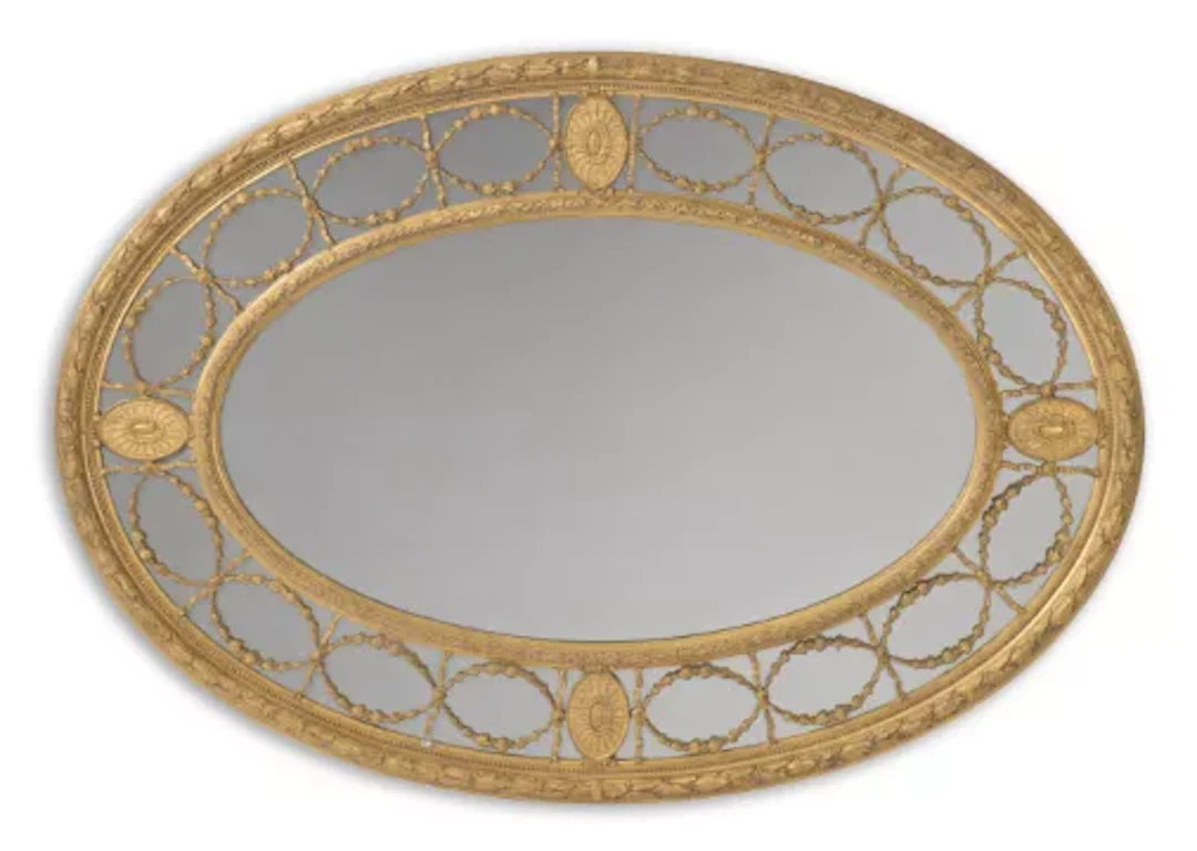 A CARVED GILTWOOD AND GESSO MARGINAL MIRROR, IN GEORGE III STYLE, 19TH CENTURY