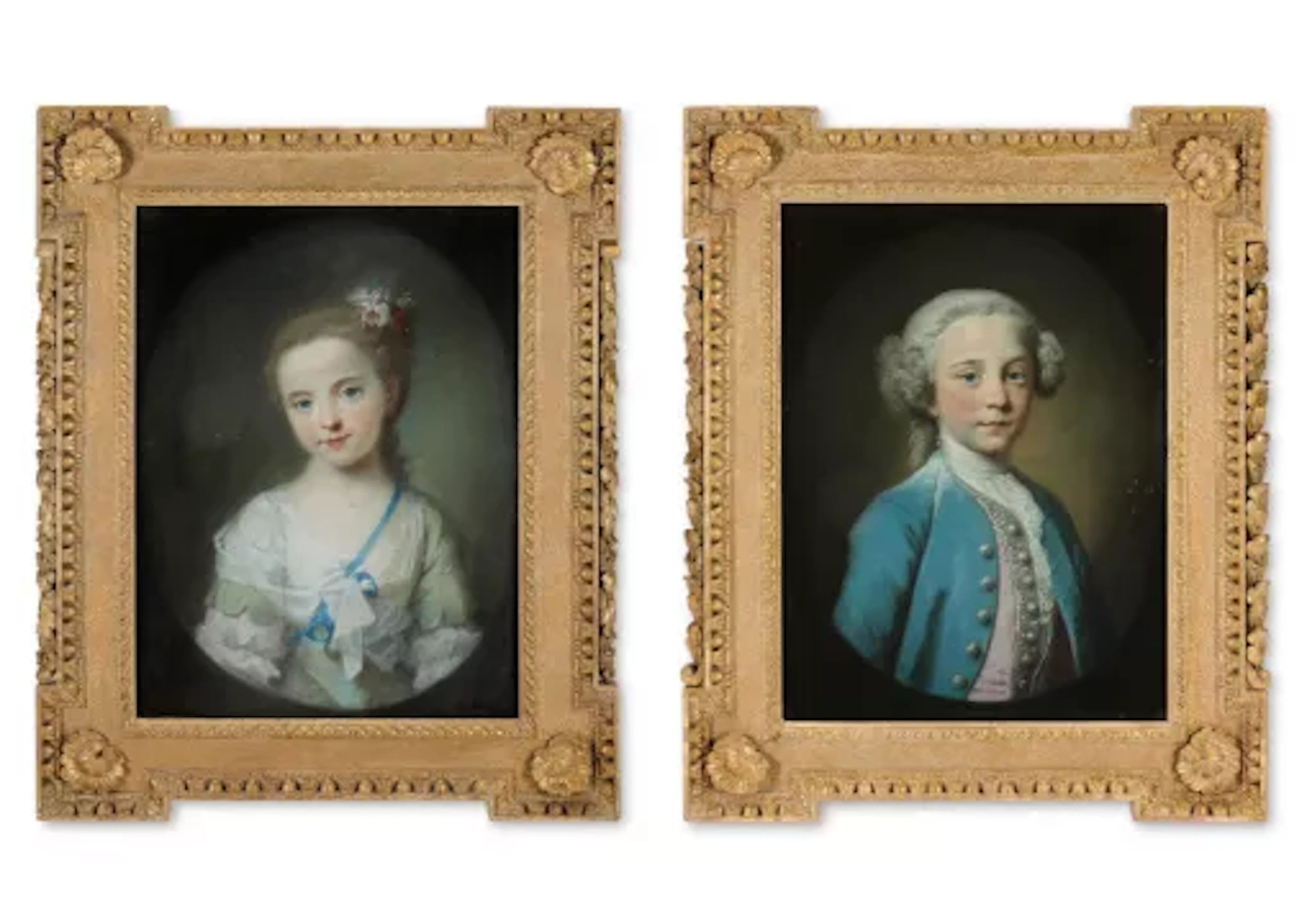 ATTRIBUTED TO GEORGE KNAPTON (ENGLISH 1698-1778), PORTRAITS OF A BOY AND GIRL