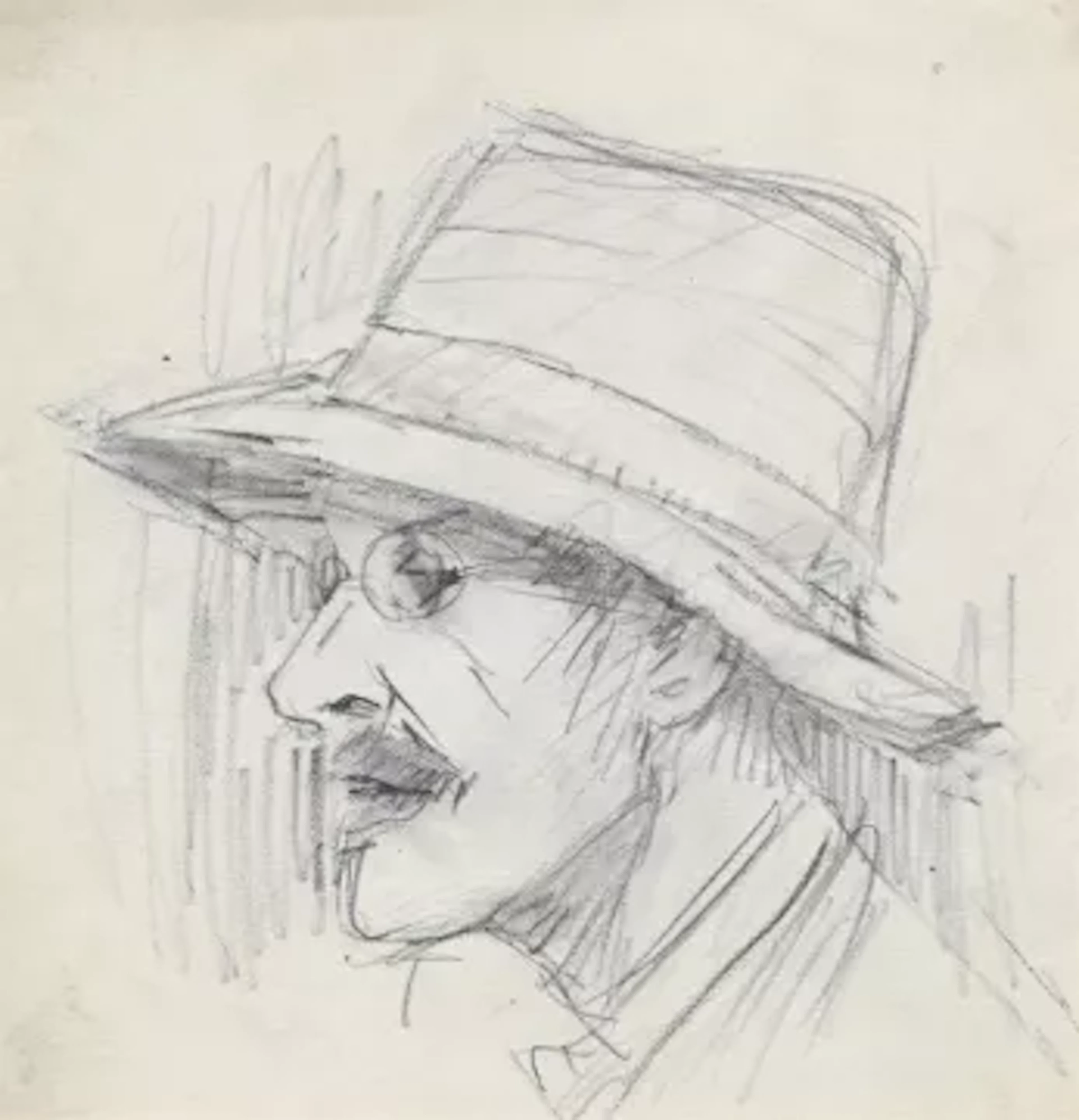 λ LAURENCE STEPHEN LOWRY (BRITISH 1887-1976), PORTRAIT OF A MAN IN